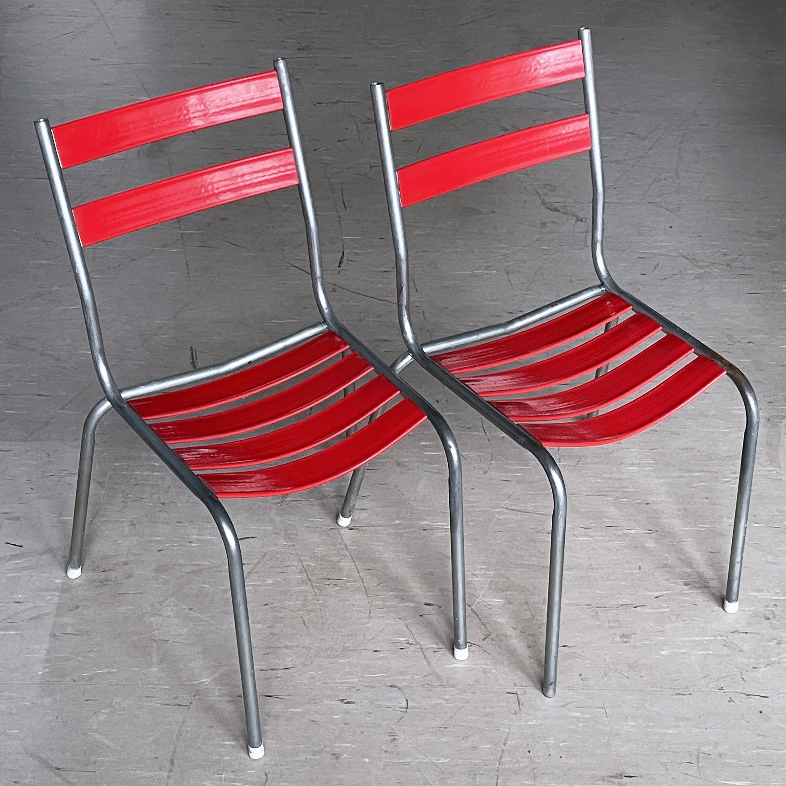 Pair of vintage GLASER Slatted Garden Chairs