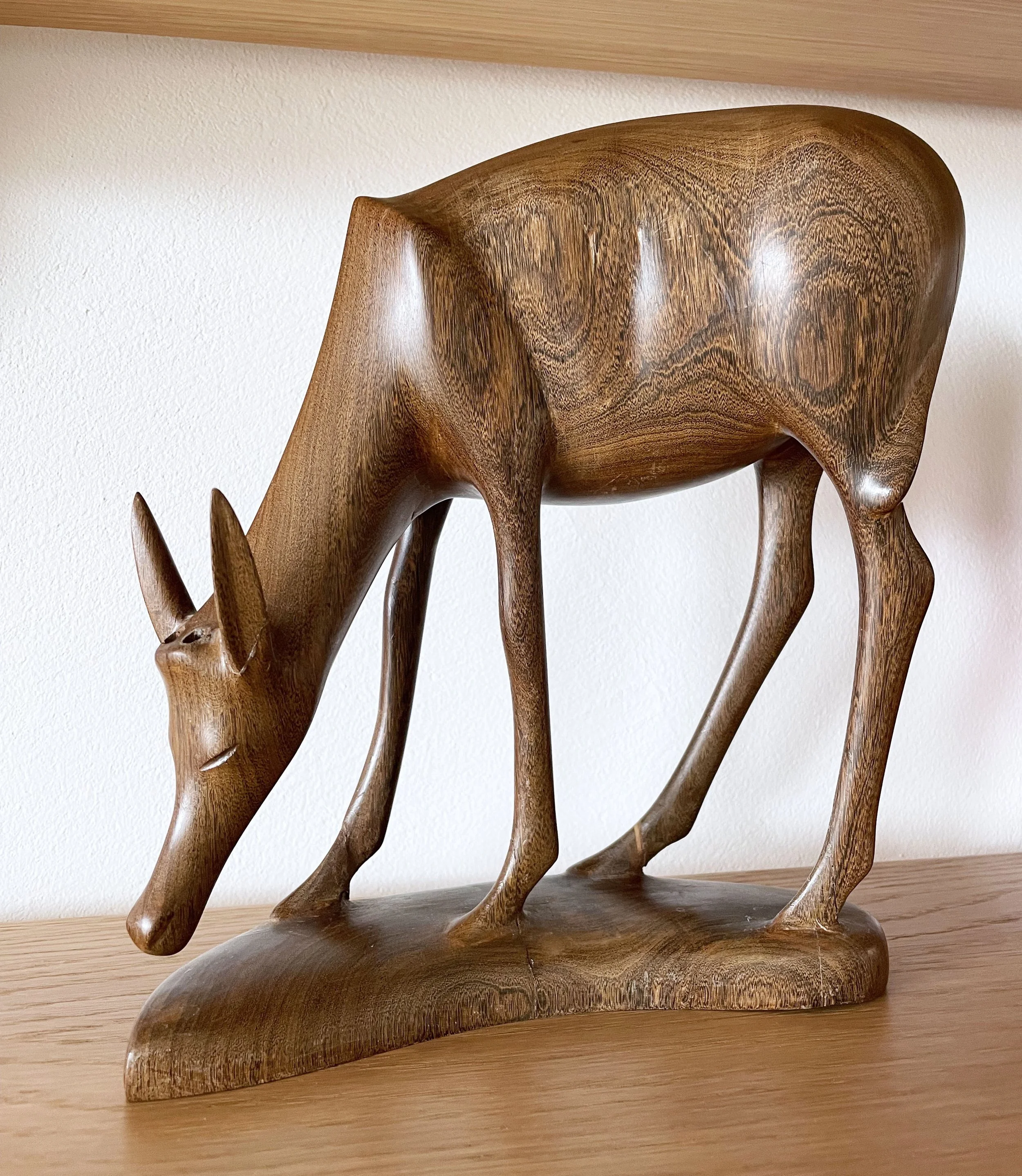 Vintage Carved Wooden Antilope Figure