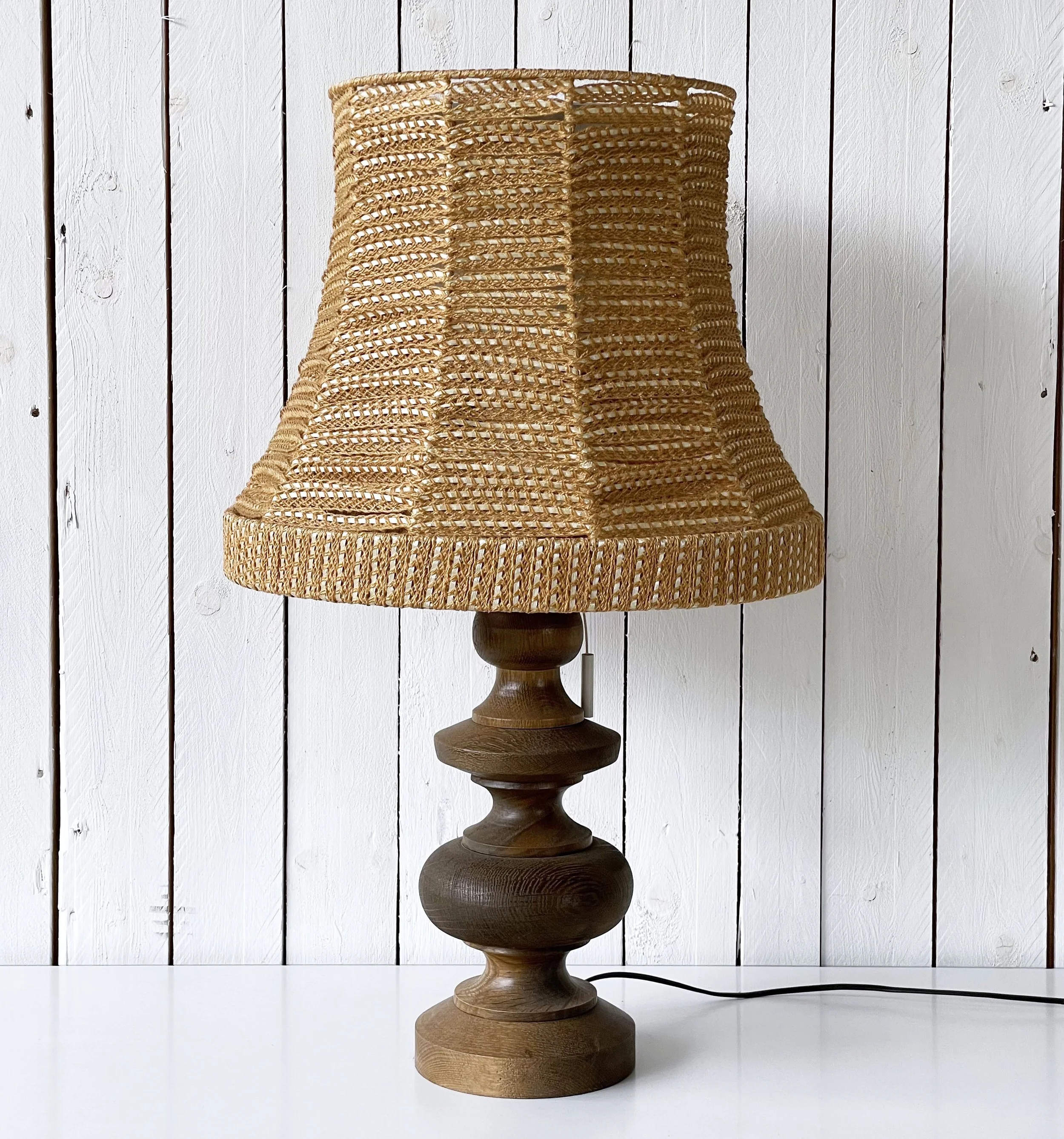 1960’s Turned Wood Table Lamp