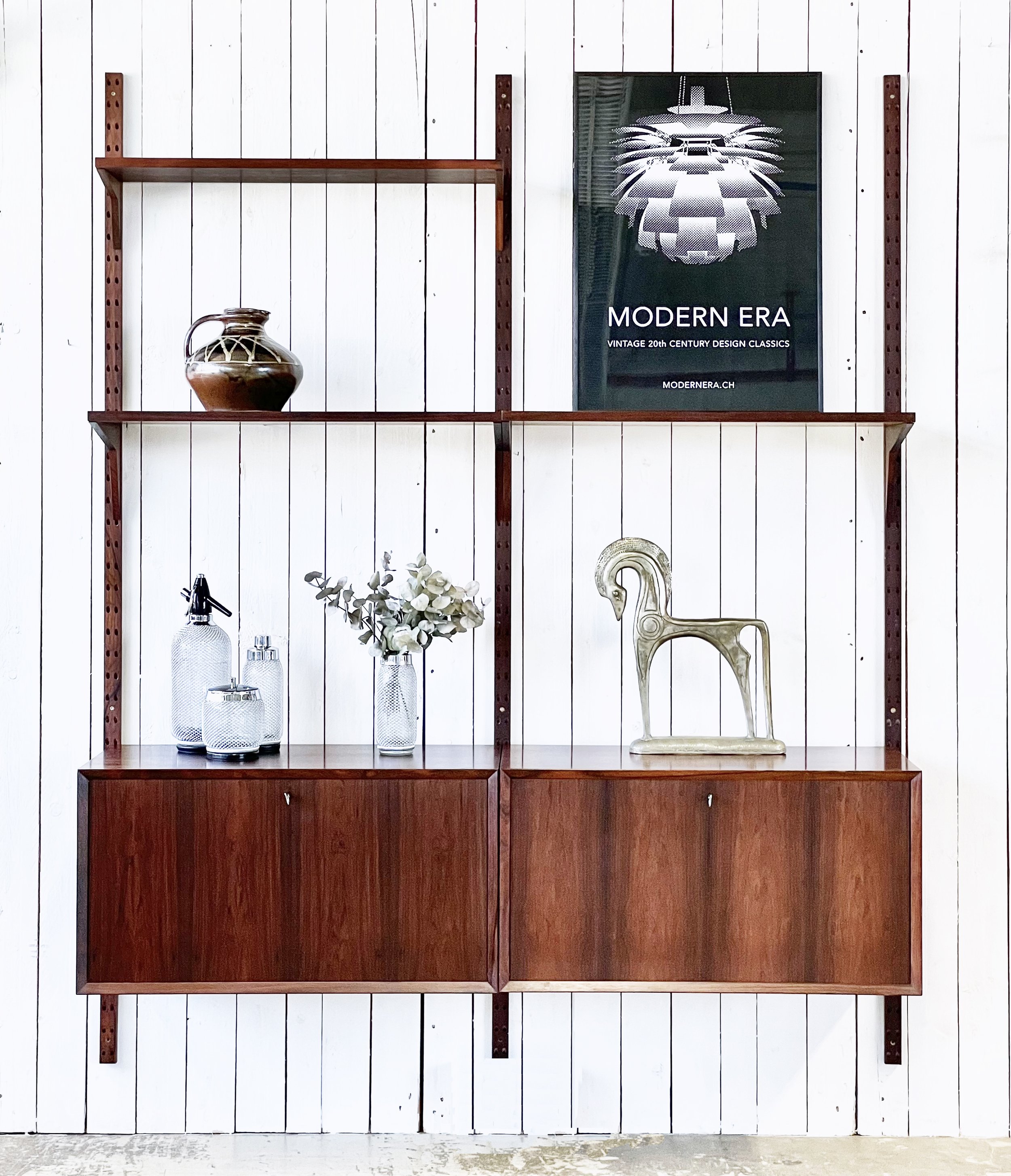 1960's Poul Cadovius Rosewood Wall Shelving System