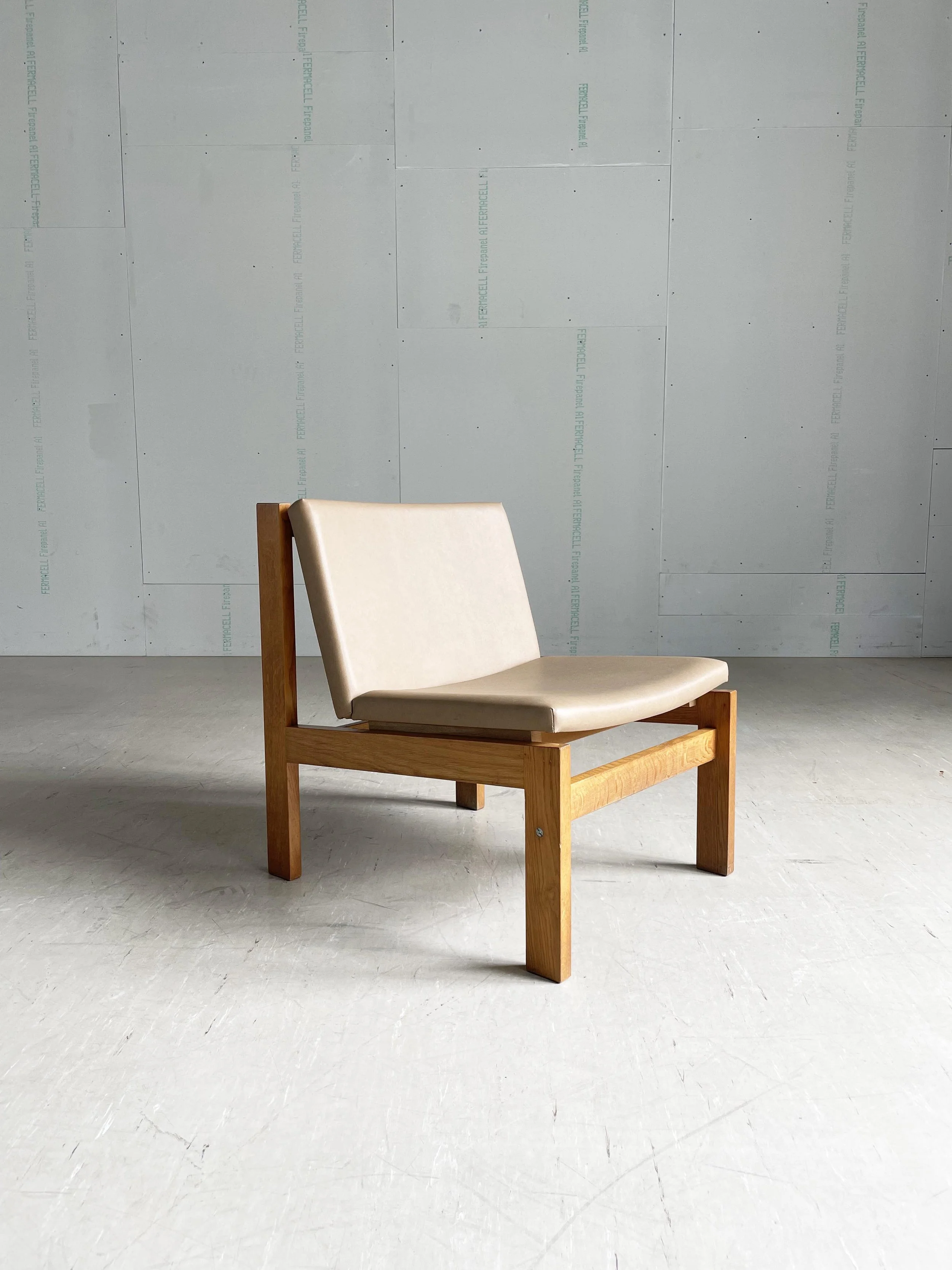 1960's Solid Oak Lounge Chair