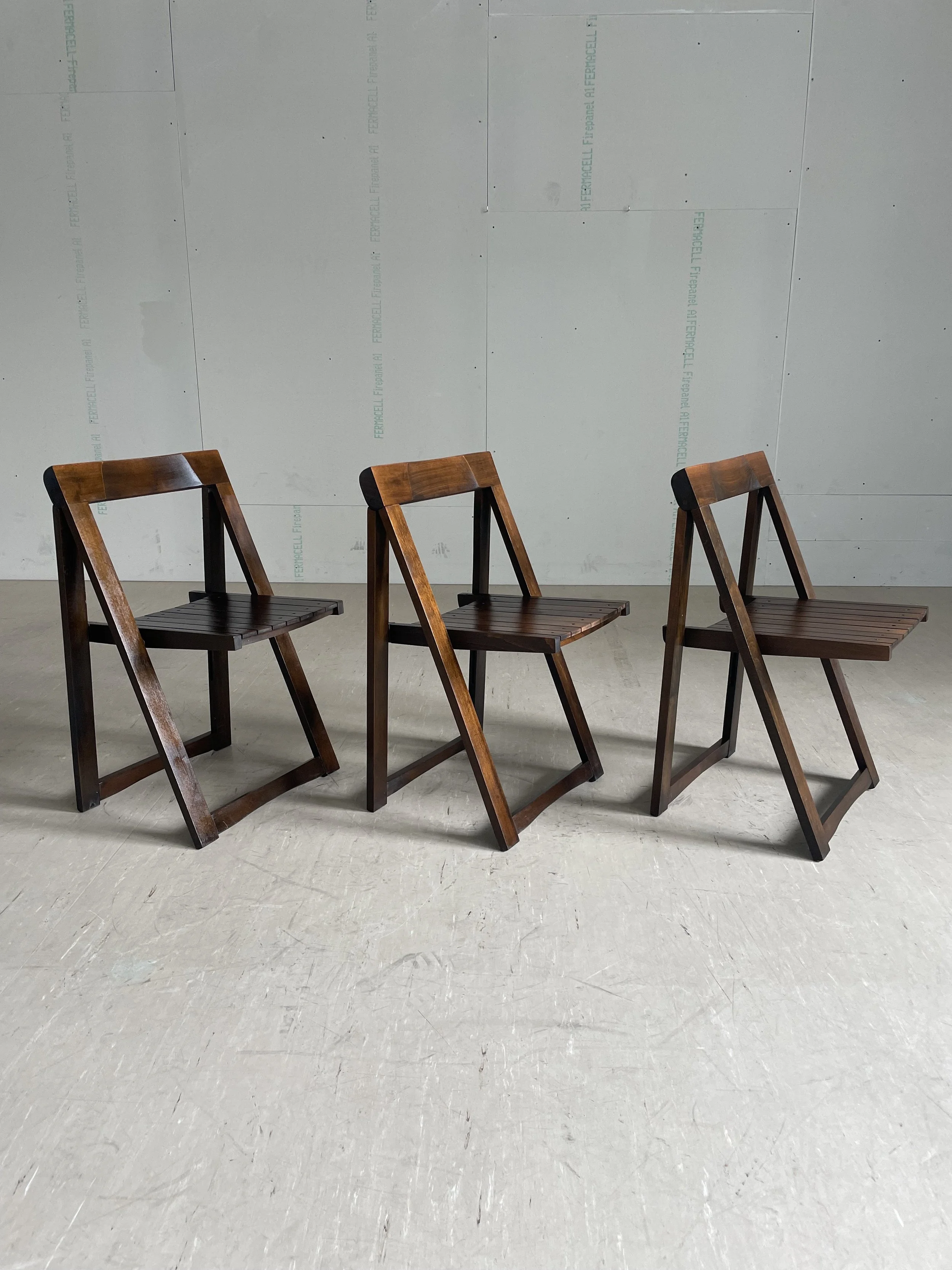 Set of 3 Trieste Folding Chairs by Aldo Jacober & Pierangela D’Aniello for Bazzani