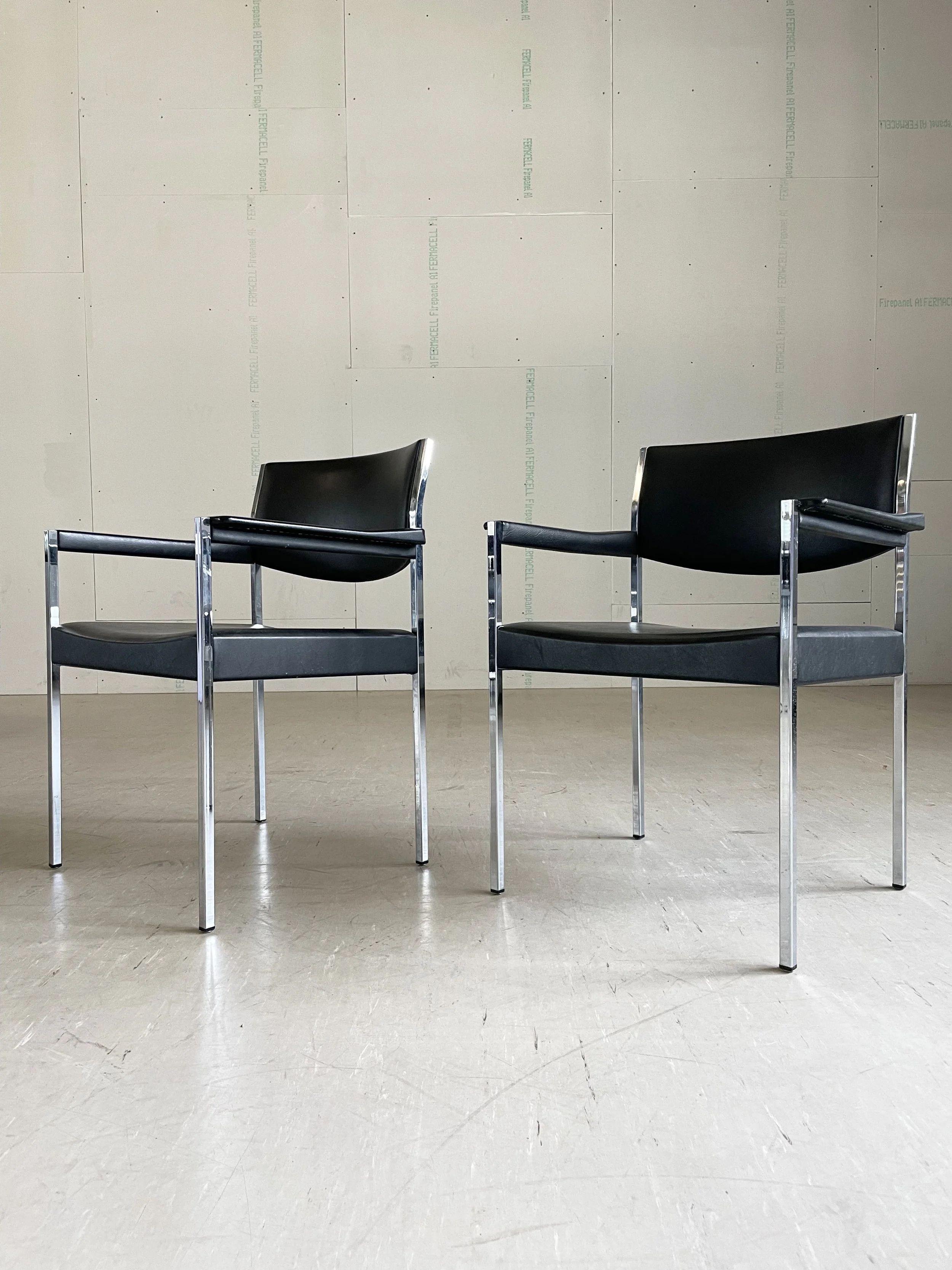 Girsberger Minimalist Armchairs Ernst Lauclair