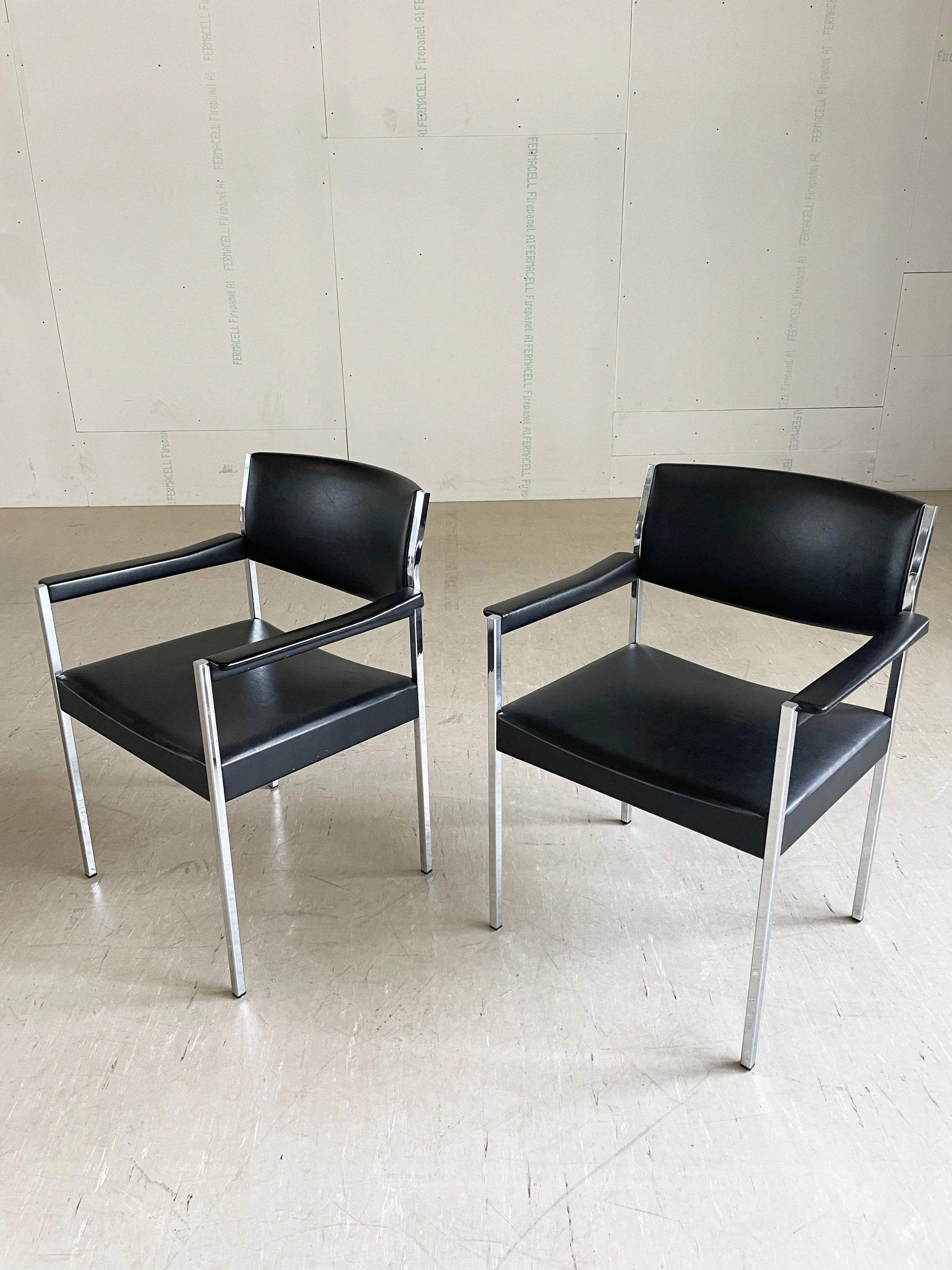 Girsberger Minimalist Armchairs Ernst Lauclair