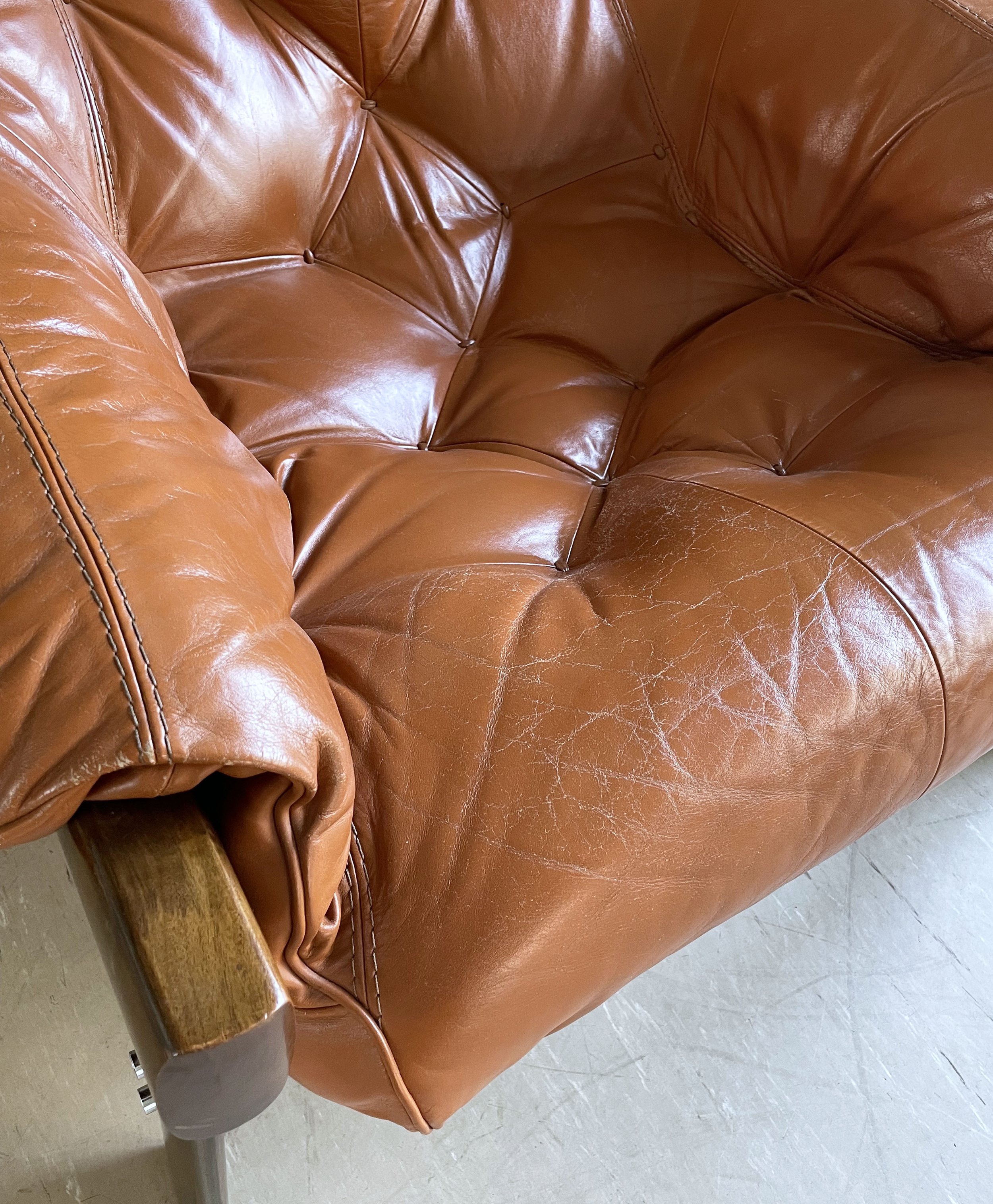 Percival Lafer Leather Armchair.8.JPG