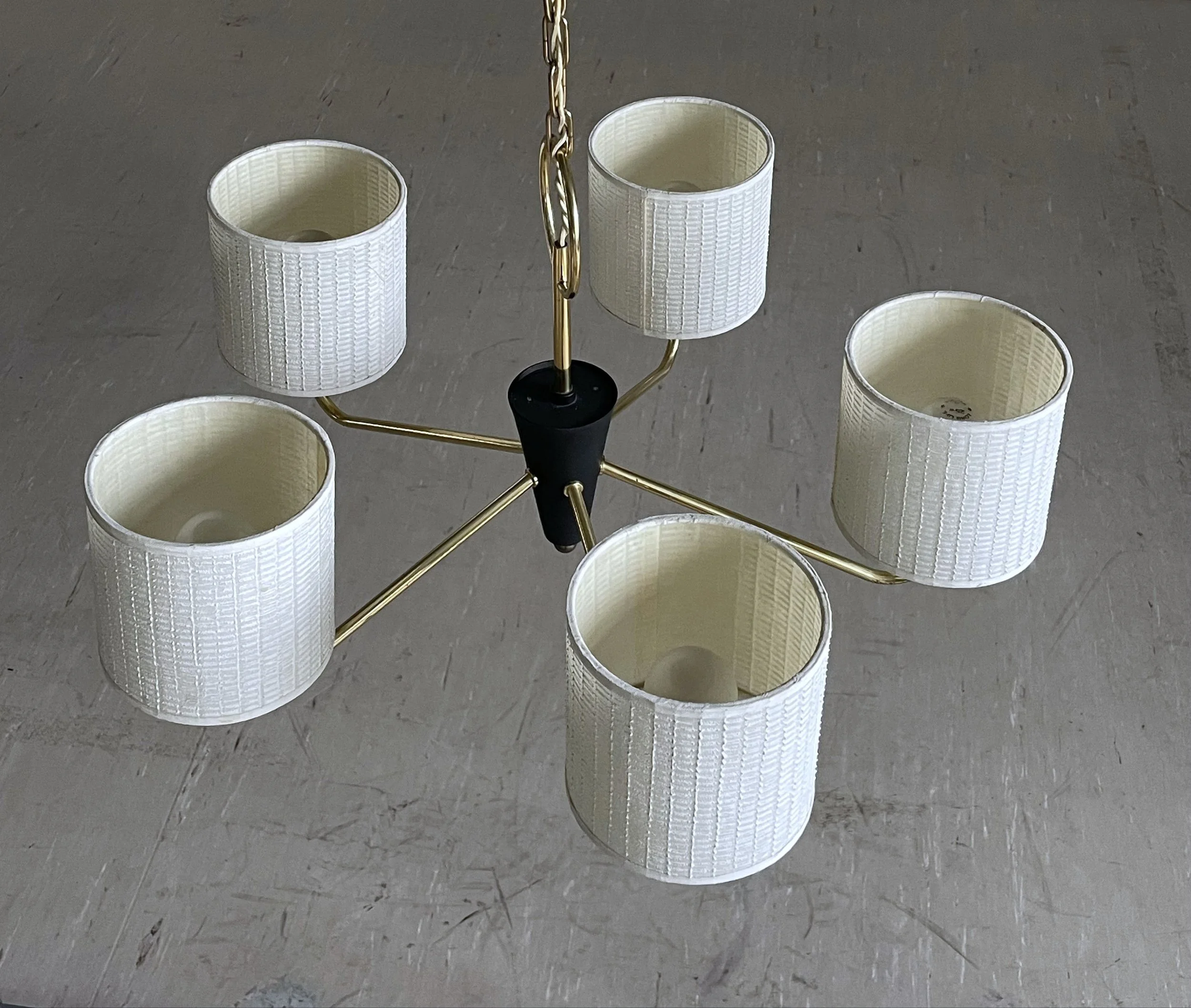 1950’s Brass & Metal Ceiling Lamp