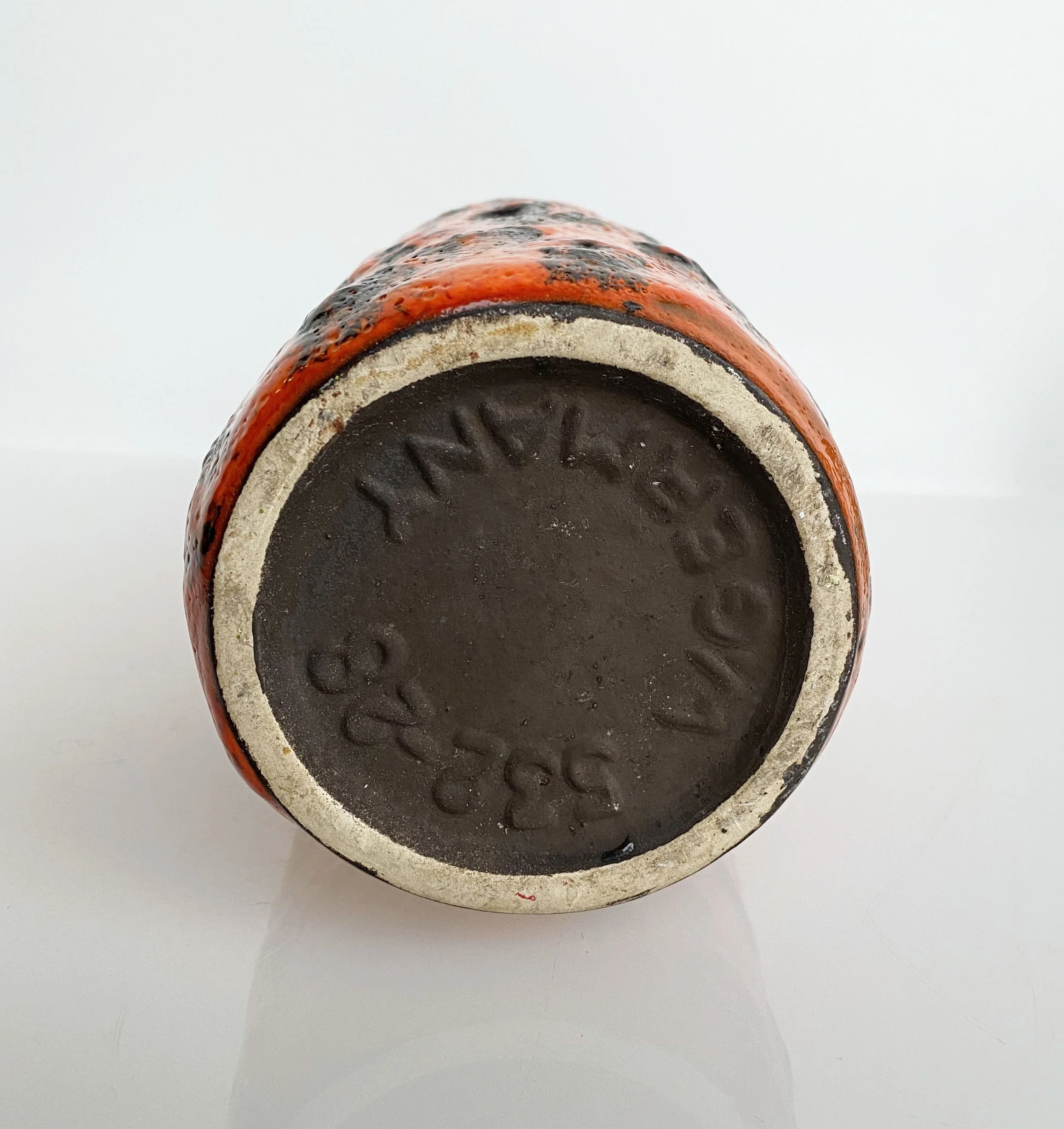 West German Keramik Vase orange.5.JPG