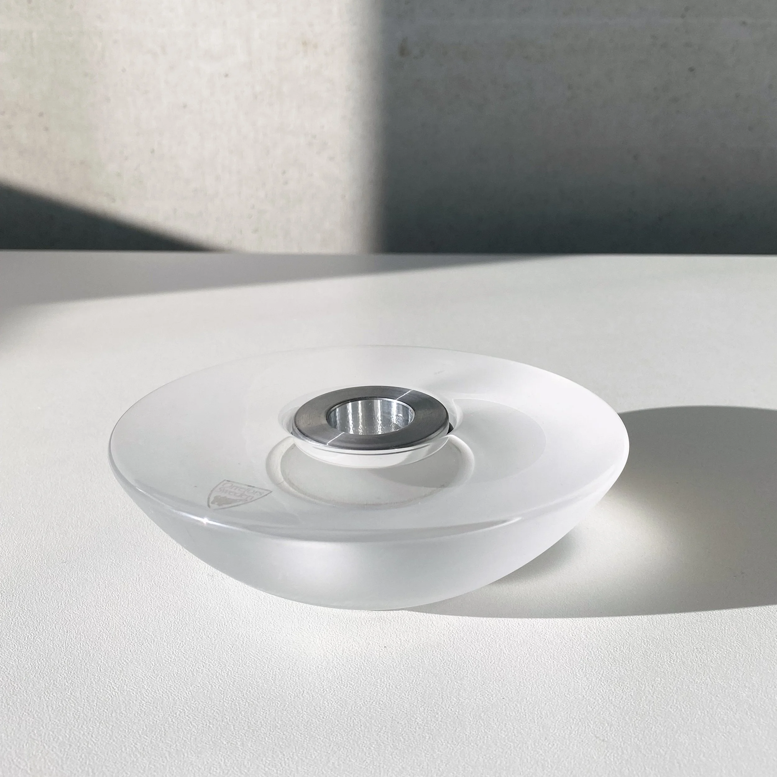 Orrefors Opaque Crystal Glass Candle Holder