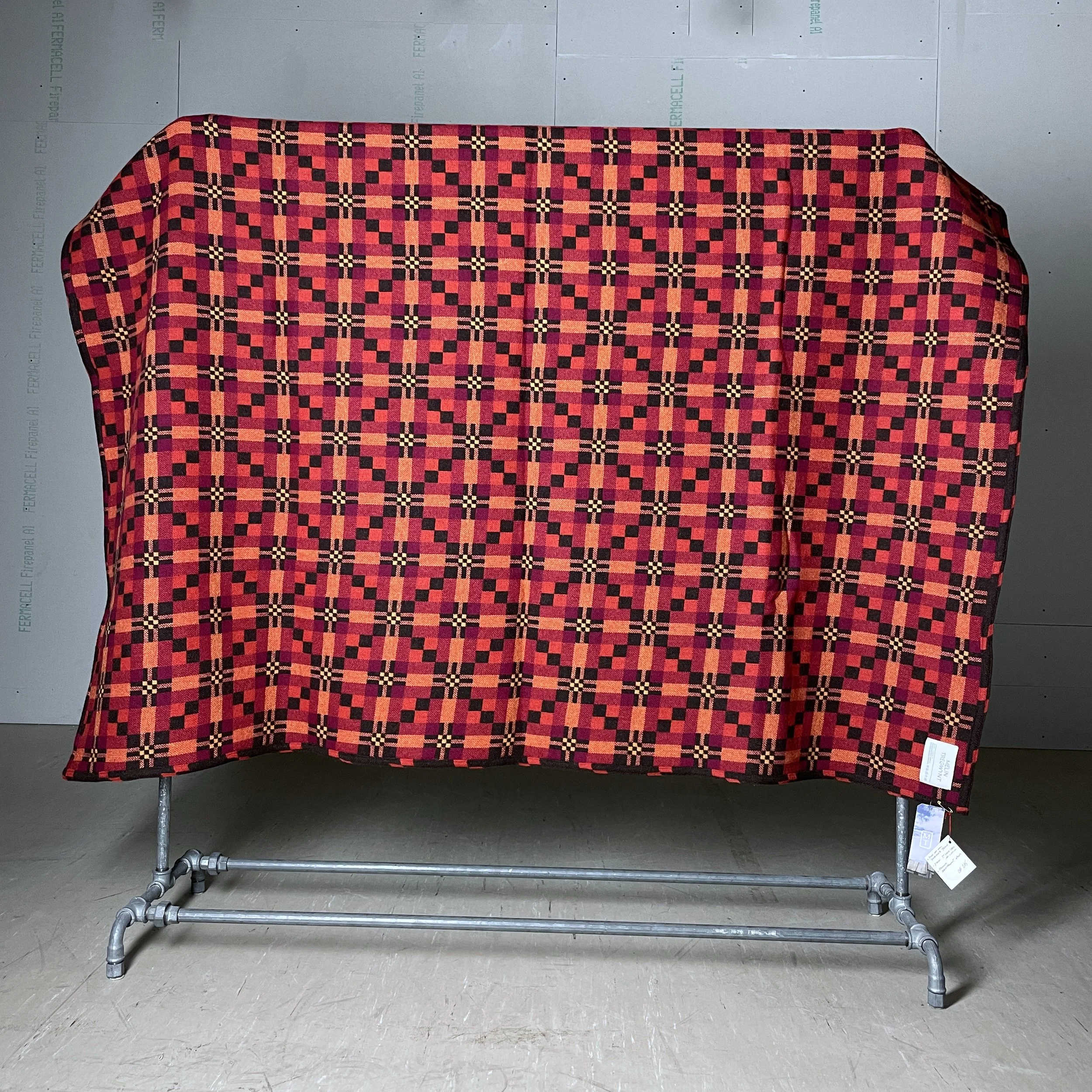 Melin Tregwynt Wool Blanket.red.4.JPG