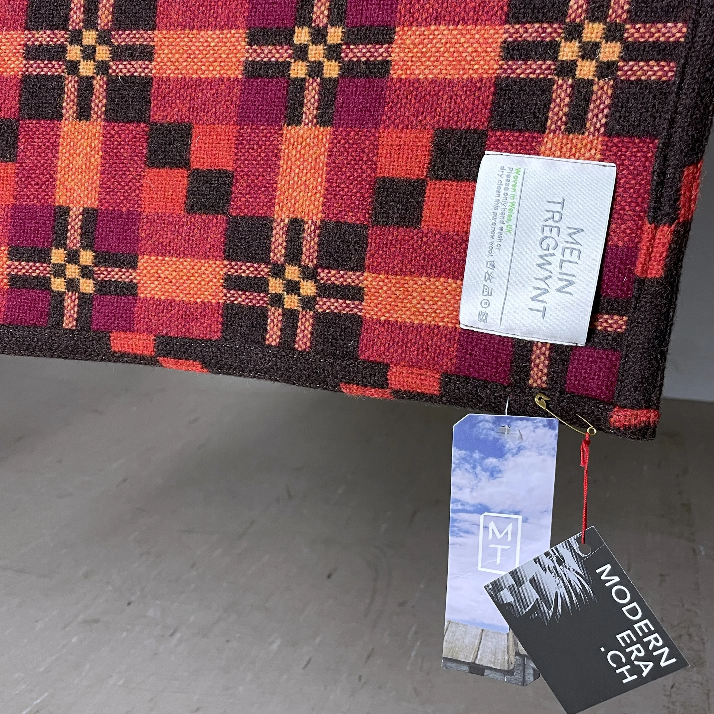 Melin Tregwynt Wool Blanket.red.7.JPG