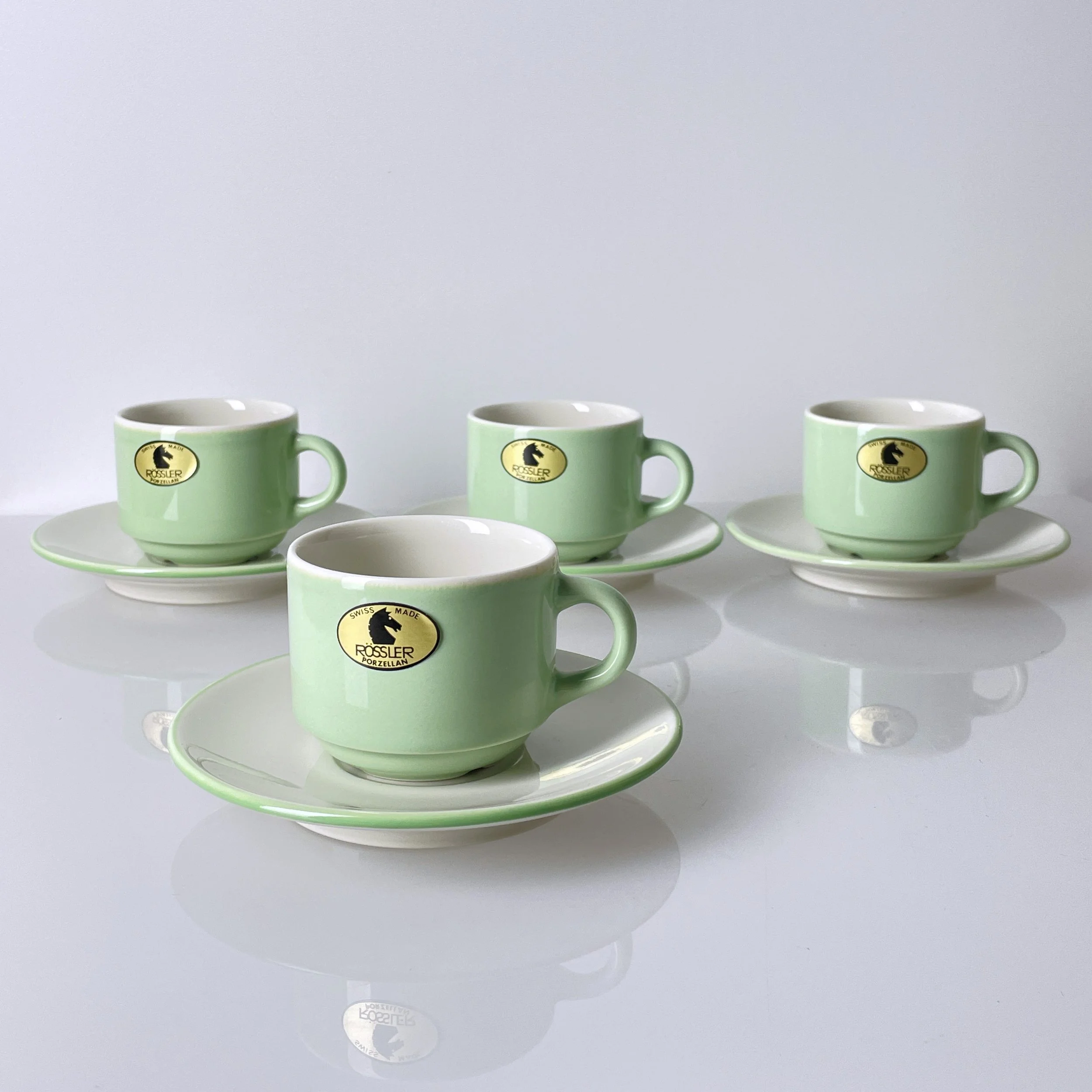 Rössler Porzellan Espresso set of 4 (New)