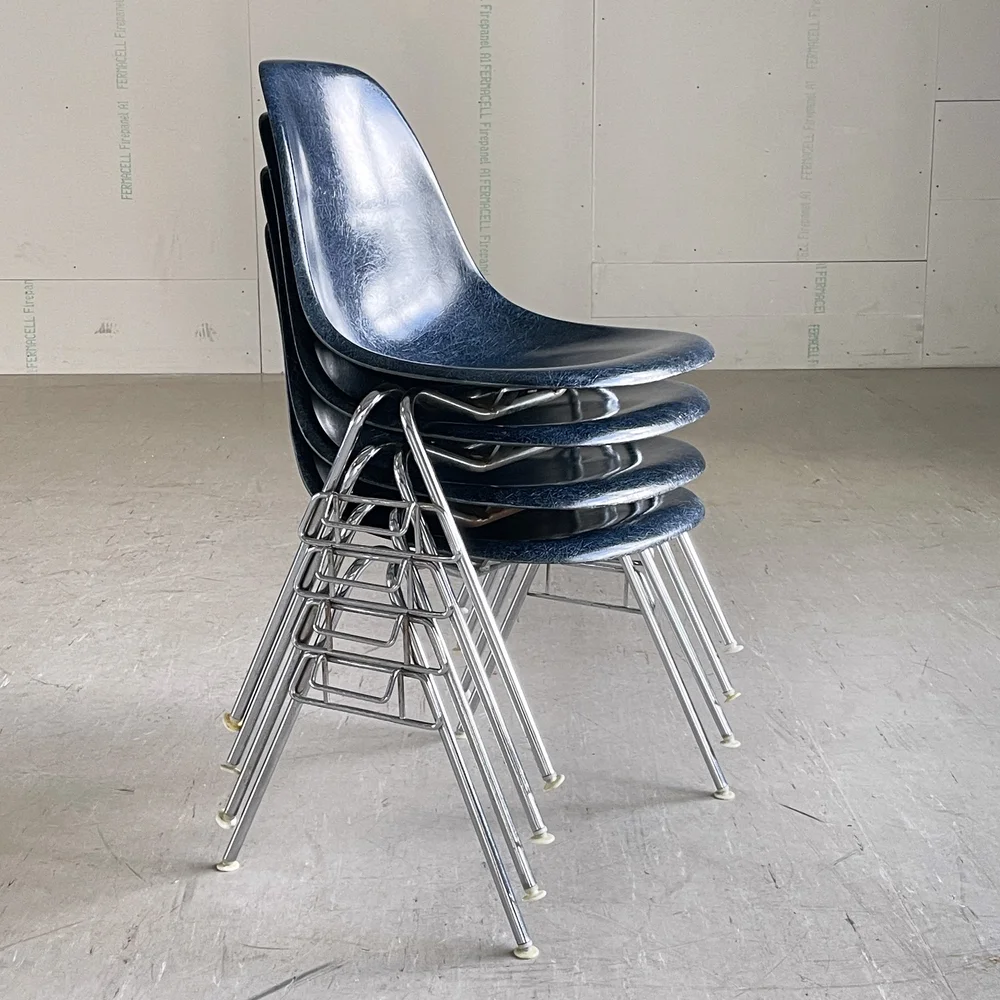 Original 1970's fibreglass Eames DSS Dide Chairs for Vitra