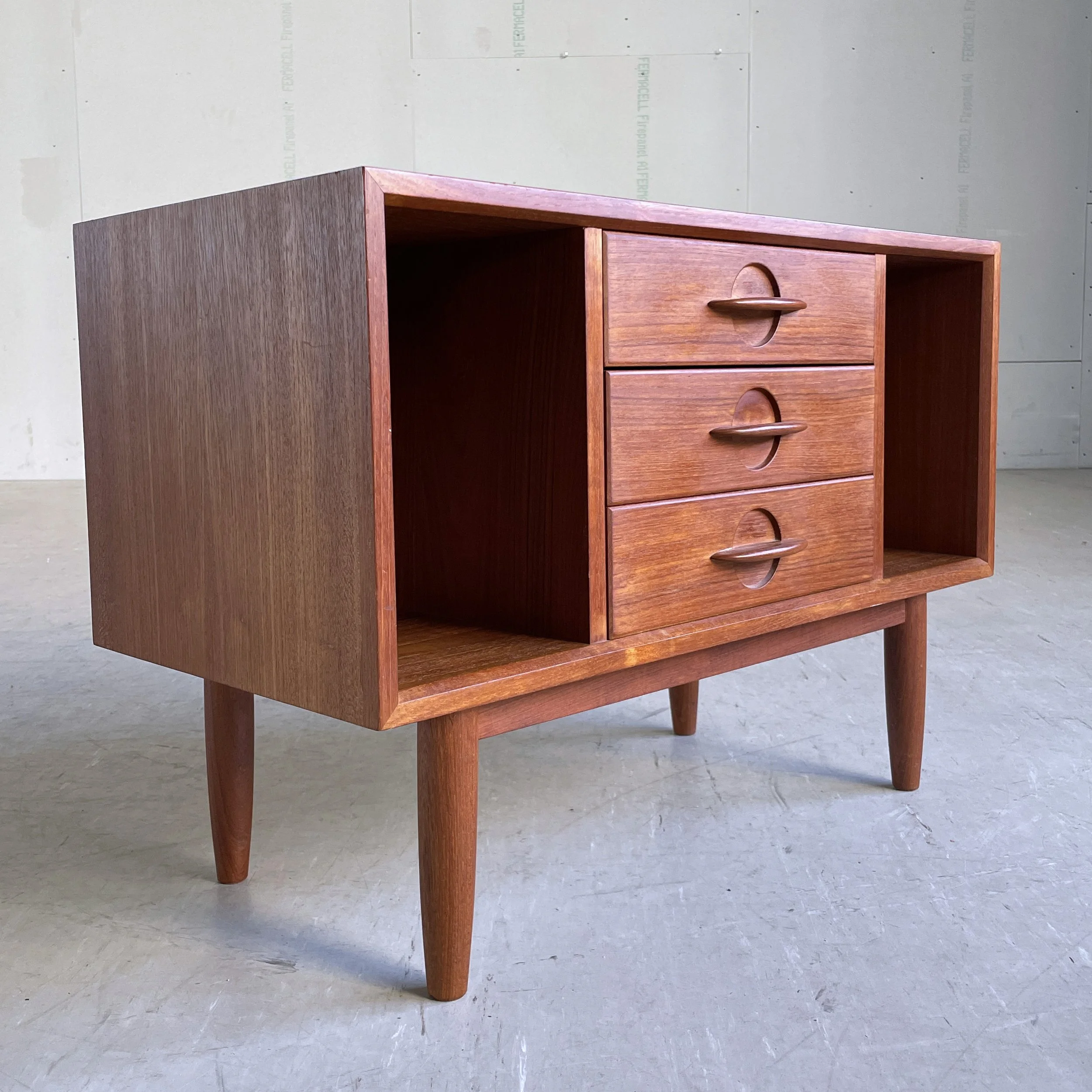 1960’s Scandinavian style teak bedside table / drawers