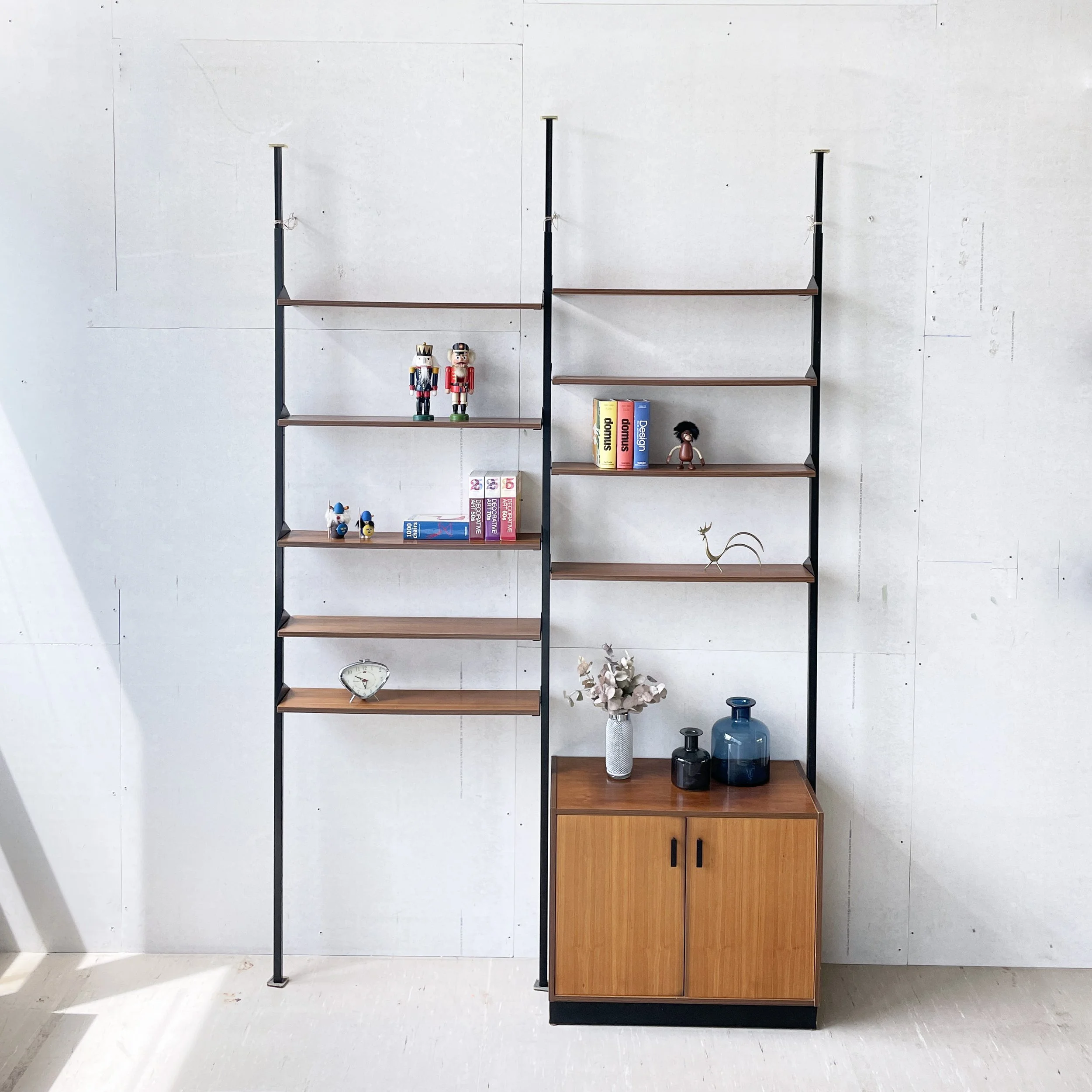 1960's Walnut Telescopic Shelving System