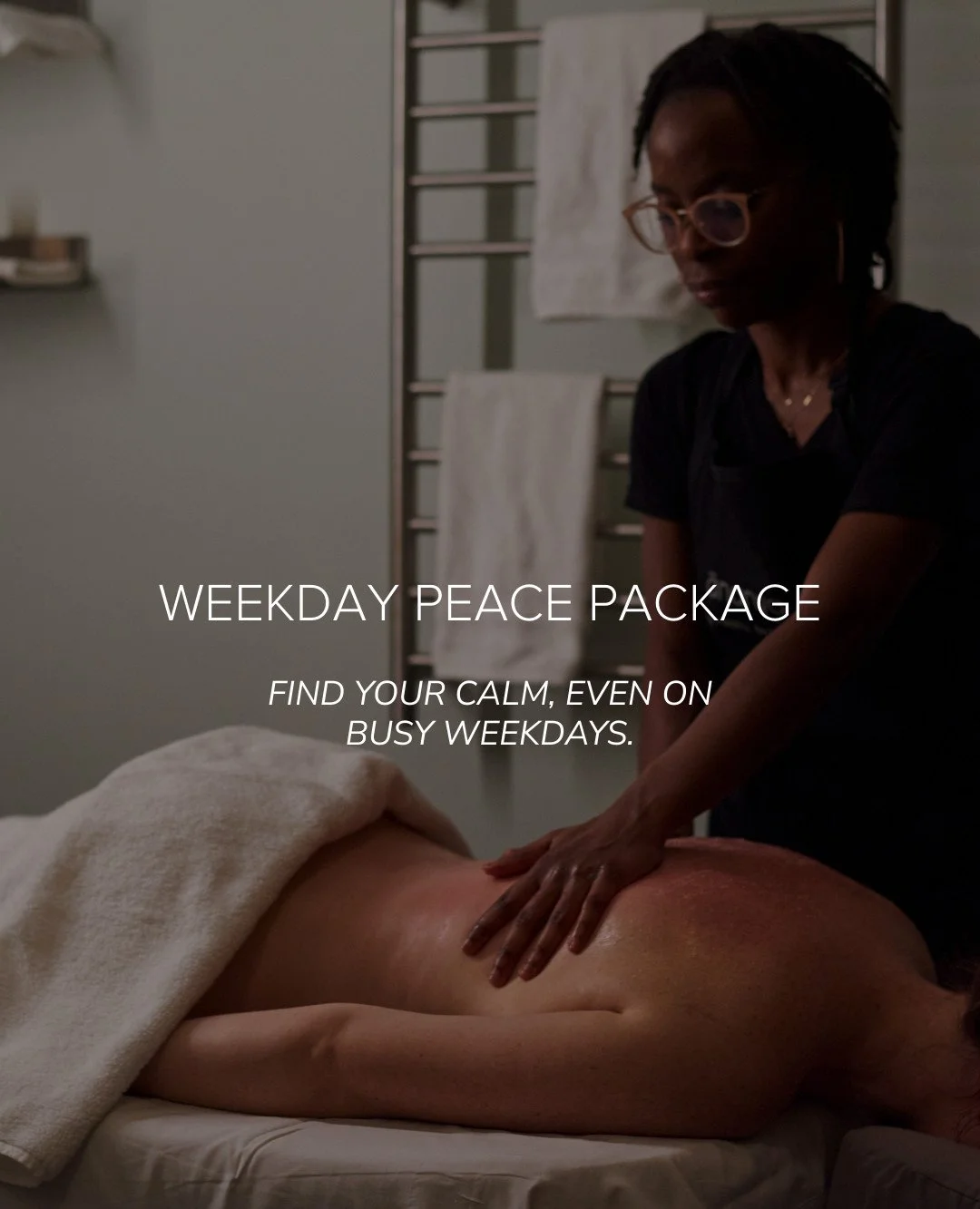 Sometimes the quiet you crave is easiest to find right in the middle of your week. 

Imagine setting aside an afternoon to unwind with a flowing massage and a renewing facial, plus a little something extra, just for you. 

This month, we're making it