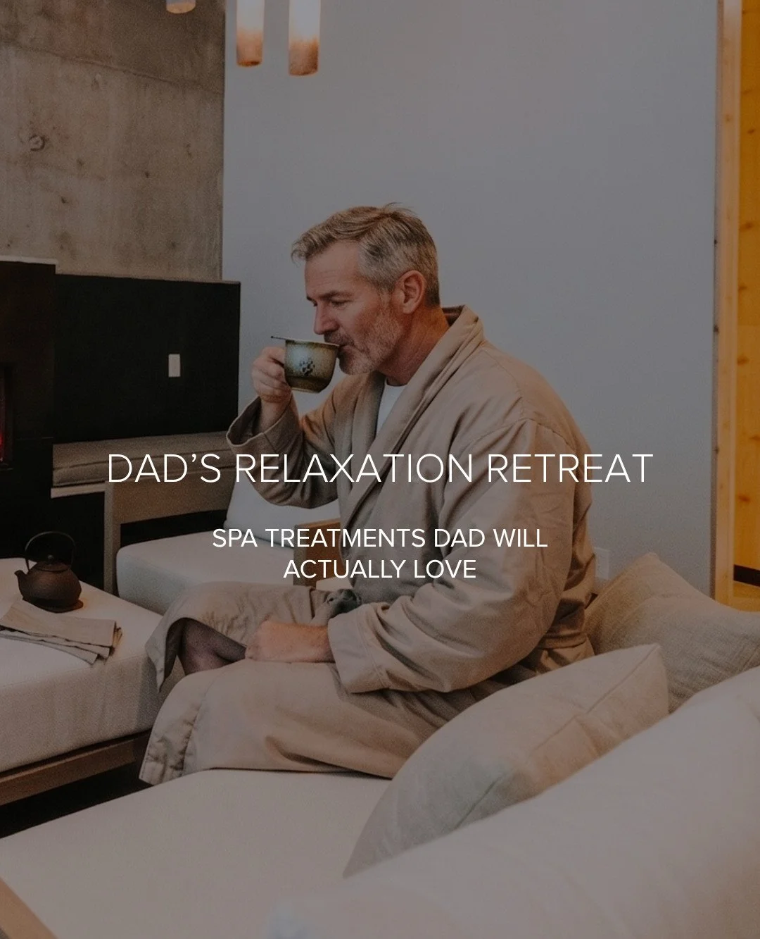 Sometimes the best gift is a little time to unwind, especially for the dads who are always on the go. 

Our sports-focused massage eases away the aches from active days, while the Bio O2 facial leaves skin looking refreshed and more vibrant. 

Whethe