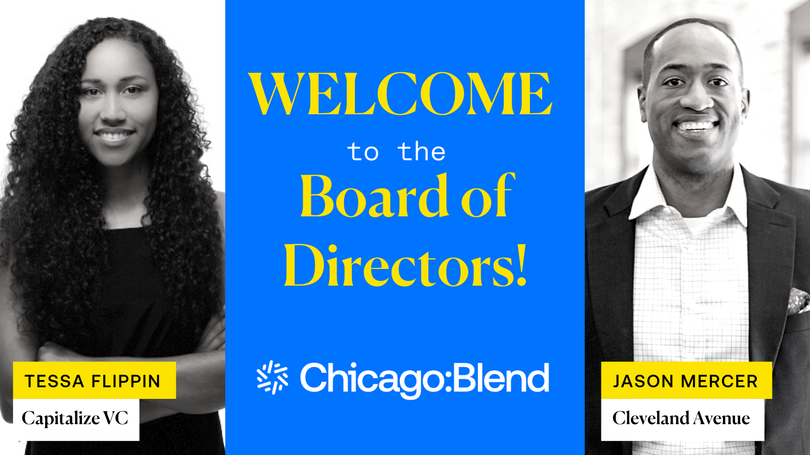 Tessa Flippin and Jason Mercer join Chicago:Blend Board of Directors