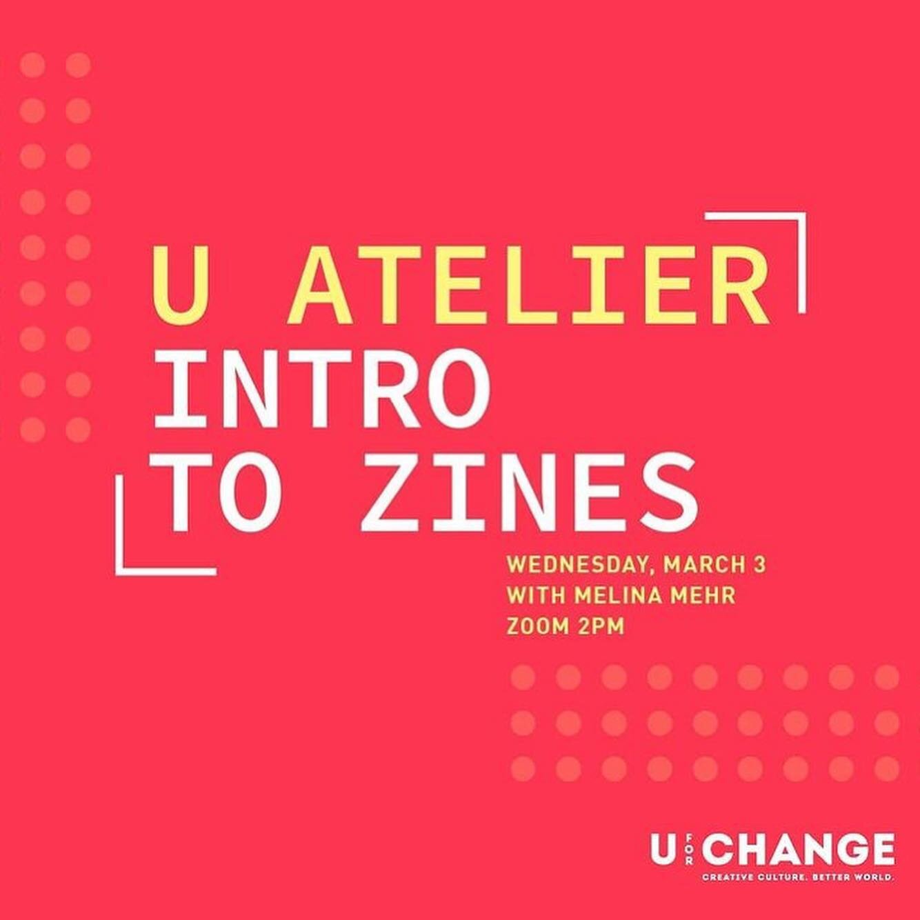 learn how to make a 🔖zine📏 *TODAY* with @invisibilitieszine founder, melina mehr @streetfog 

hosted by the wonderful youth arts program, @uforchange 

featuring food talks by our very own managing editor cherileigh, @chissmiss.cherry 🍒🤝

RSVP ⬆️