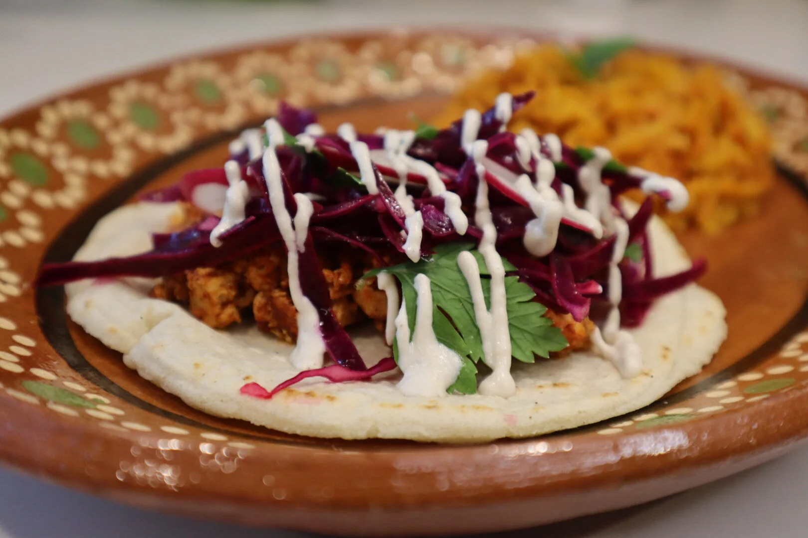 Chipotle Tofu Tacos w/ Cabbage &amp; Cashew Crema