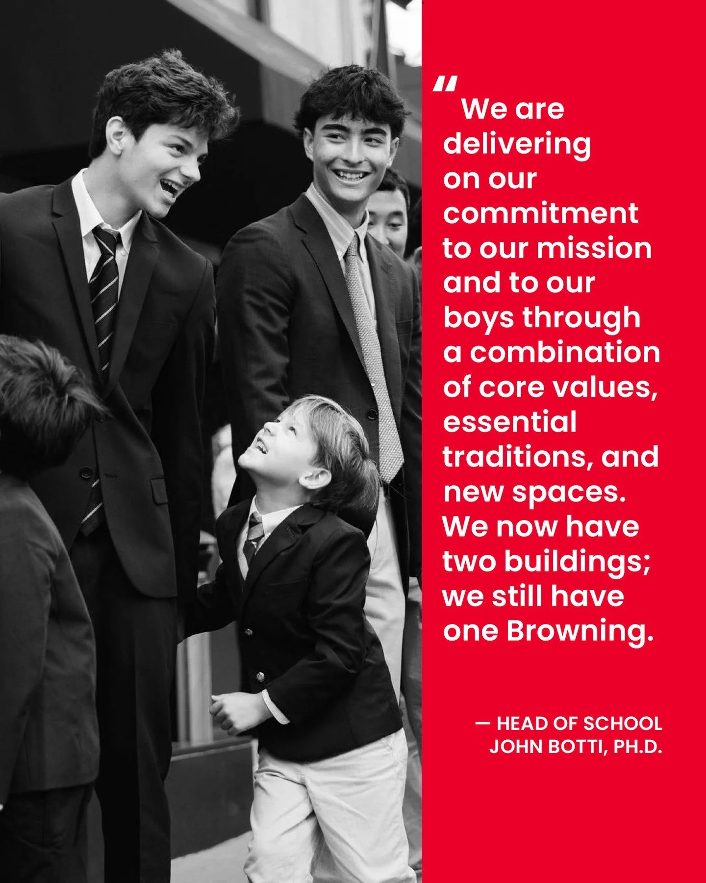 Dr. Botti on Life in Two Buildings! ✍️⁠
⁠
Now into our fifth week of Browning&rsquo;s two-campus era, our Head of School shares observations on how fresh spaces, daily rituals, and a unified spirit are shaping our boys&rsquo; experiences at 62 and 64