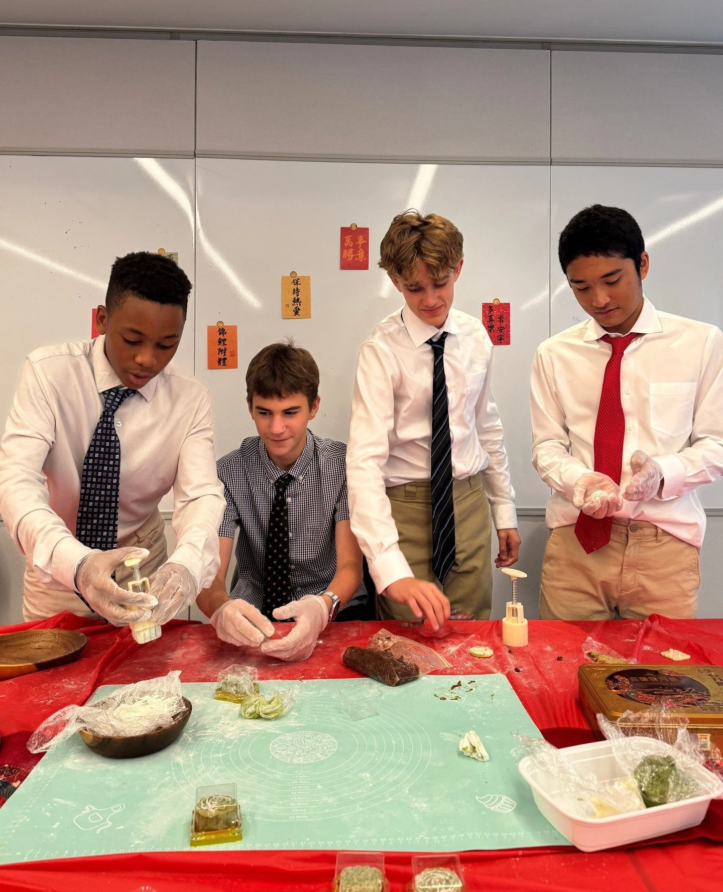 This week, our Grade 9 and 10 Mandarin classes swapped textbooks for rolling pins and dove into the heart of Chinese culture by making mochi mooncakes! 🥮⁠
⁠
Sticky dough, sweet fillings, and lots of laughter filled the room as the boys pressed their