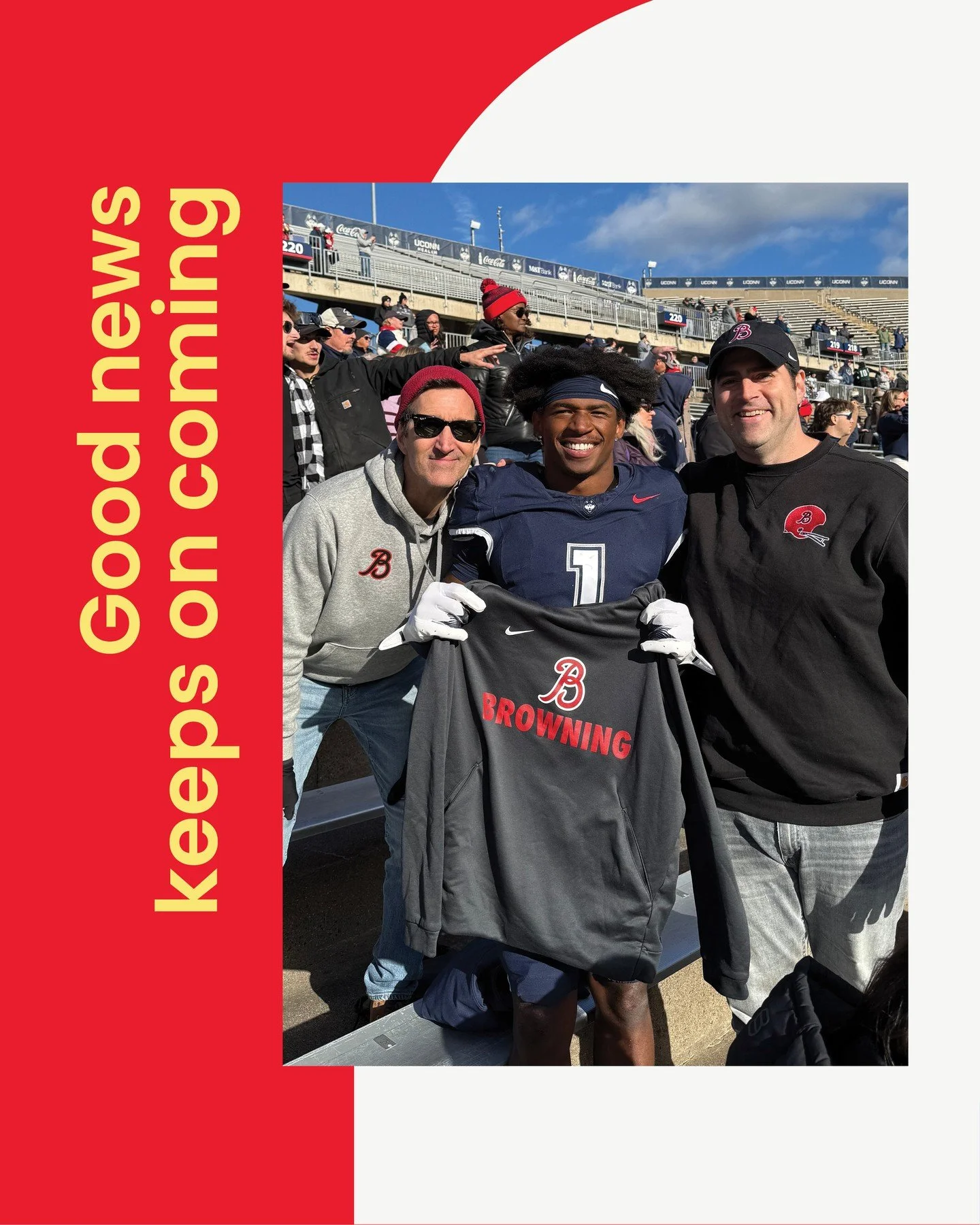 Former Browning athlete Skyler Bell &rsquo;21 continues to shine at UConn!⁠
⁠
Over the weekend, Skyler delivered an incredible 8 receptions for 149 yards and 3 touchdowns against UAB &mdash; with Head of Upper School Jon Willson and History Teacher A