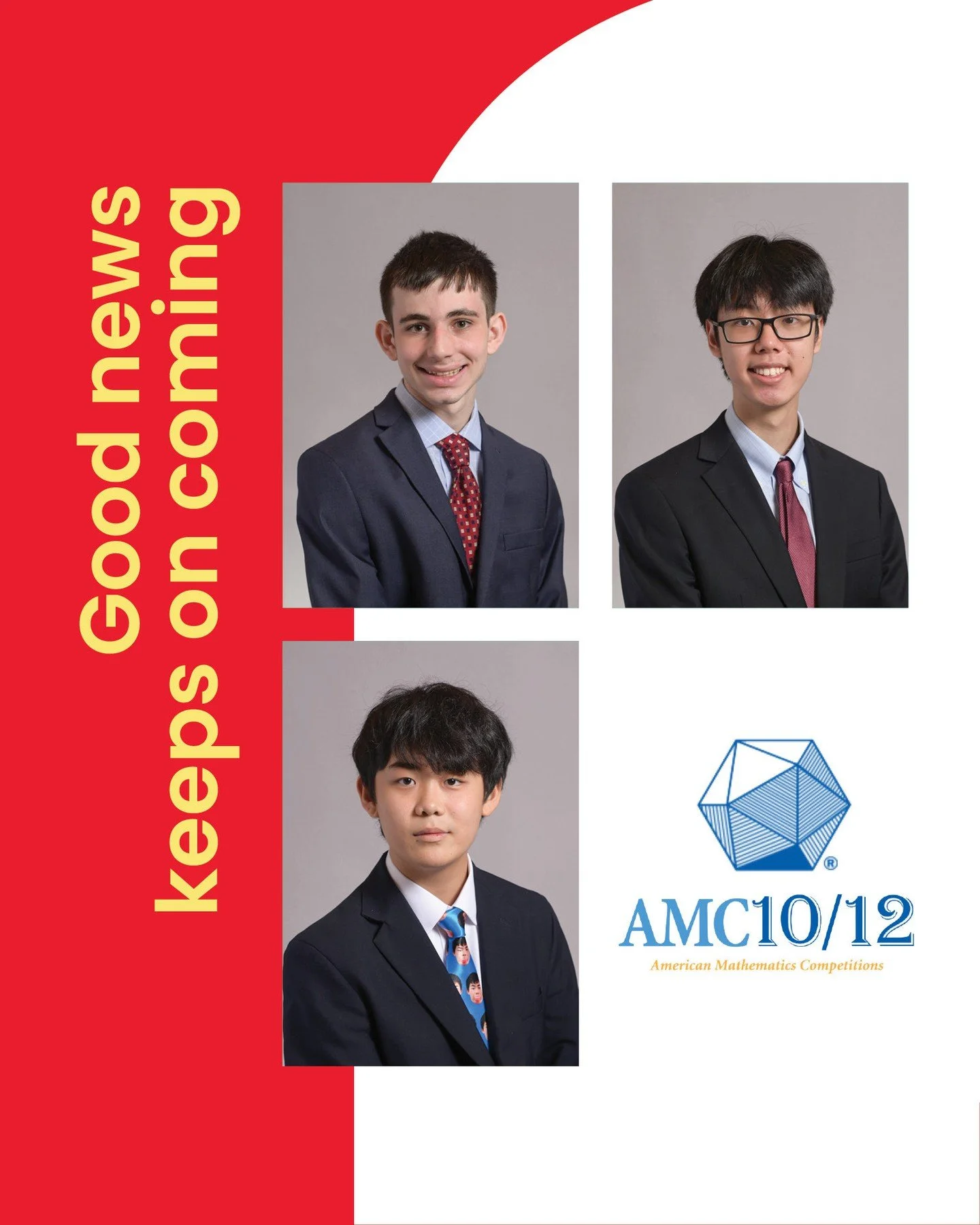 Congratulations to our AMC winners! Brandon F. &rsquo;27, Lucas J. &rsquo;27, and Tony J. &rsquo;28 earned top scores on this year&rsquo;s AMC 10 and 12 and have qualified to move on to the American Invitational Mathematics Examination (AIME), the ne