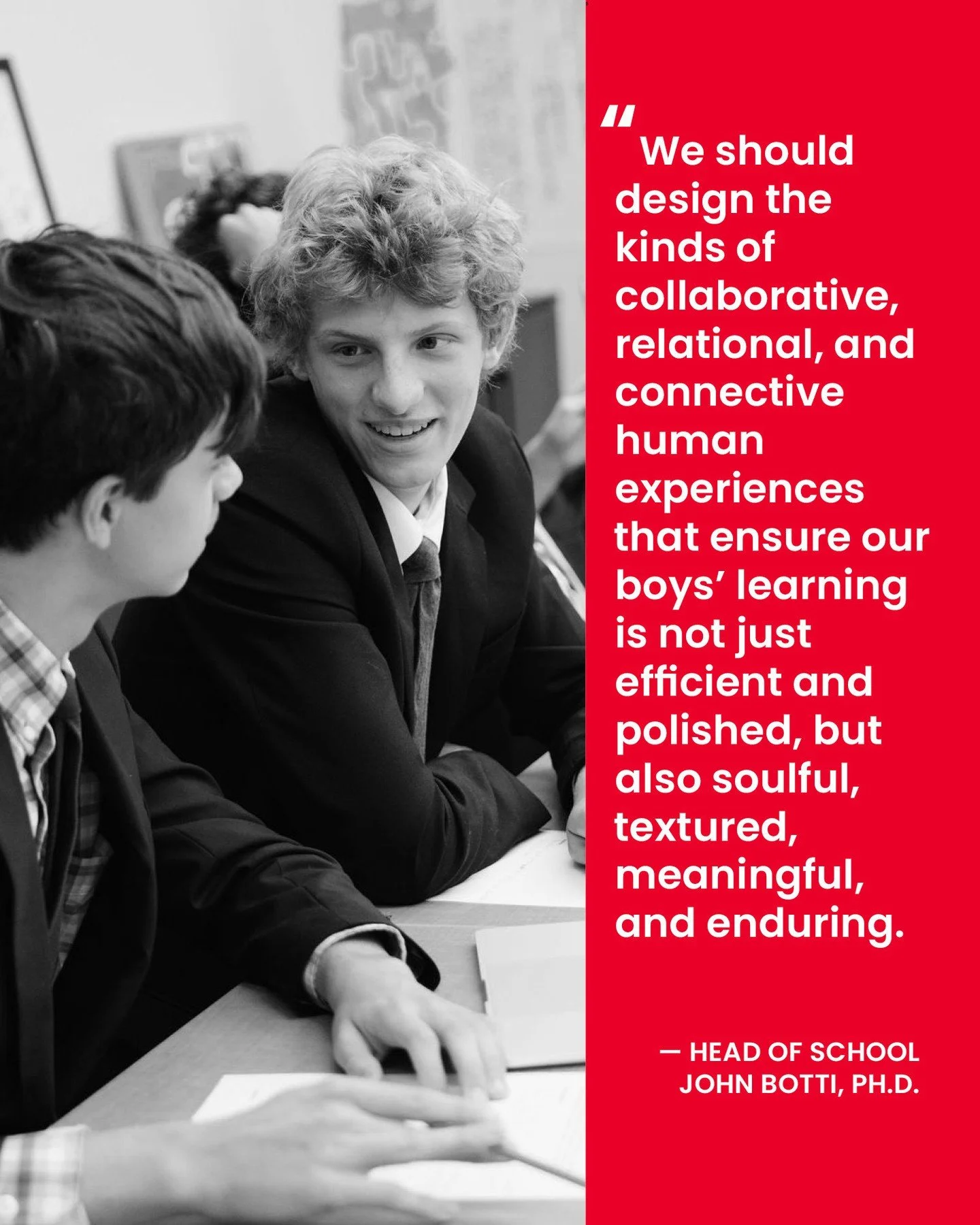 Dr. Botti on Human Work That Makes Learning Real ✍️⁠
⁠
In his latest blog, our Head School emphasizes that collaboration and human connection remain vital to education even as new technologies transform learning.⁠
⁠
Read Dr. Botti's latest "Marg