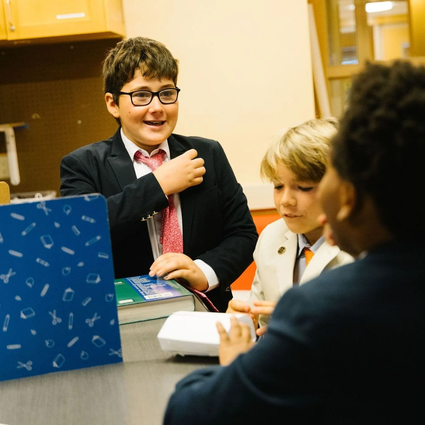 Grade 6 students put the Design Thinking Process to work in CSE, designing, testing, and refining an engineering challenge.⁠
⁠
Using only six index cards and tape, they had to build the tallest structure possible while supporting the weight of a text