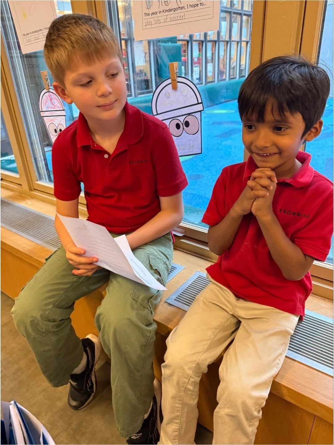Lower School Buddy Bonding!⁠
⁠
One of our most treasured traditions is underway! Kindergarteners and their Grade 4 buddies are beginning to get to know one another through shared activities. For our youngest boys, their older buddies become familiar 