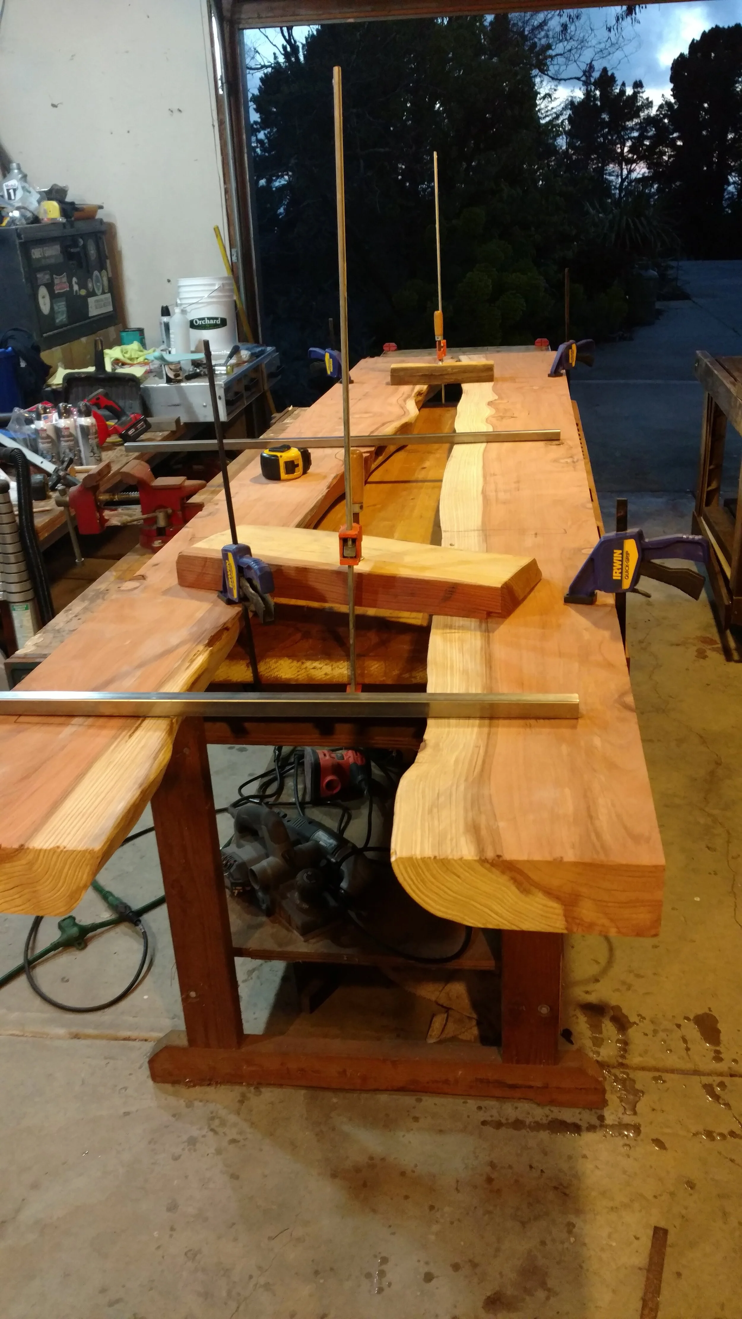 After cut, edges flipped over, looking at bottom