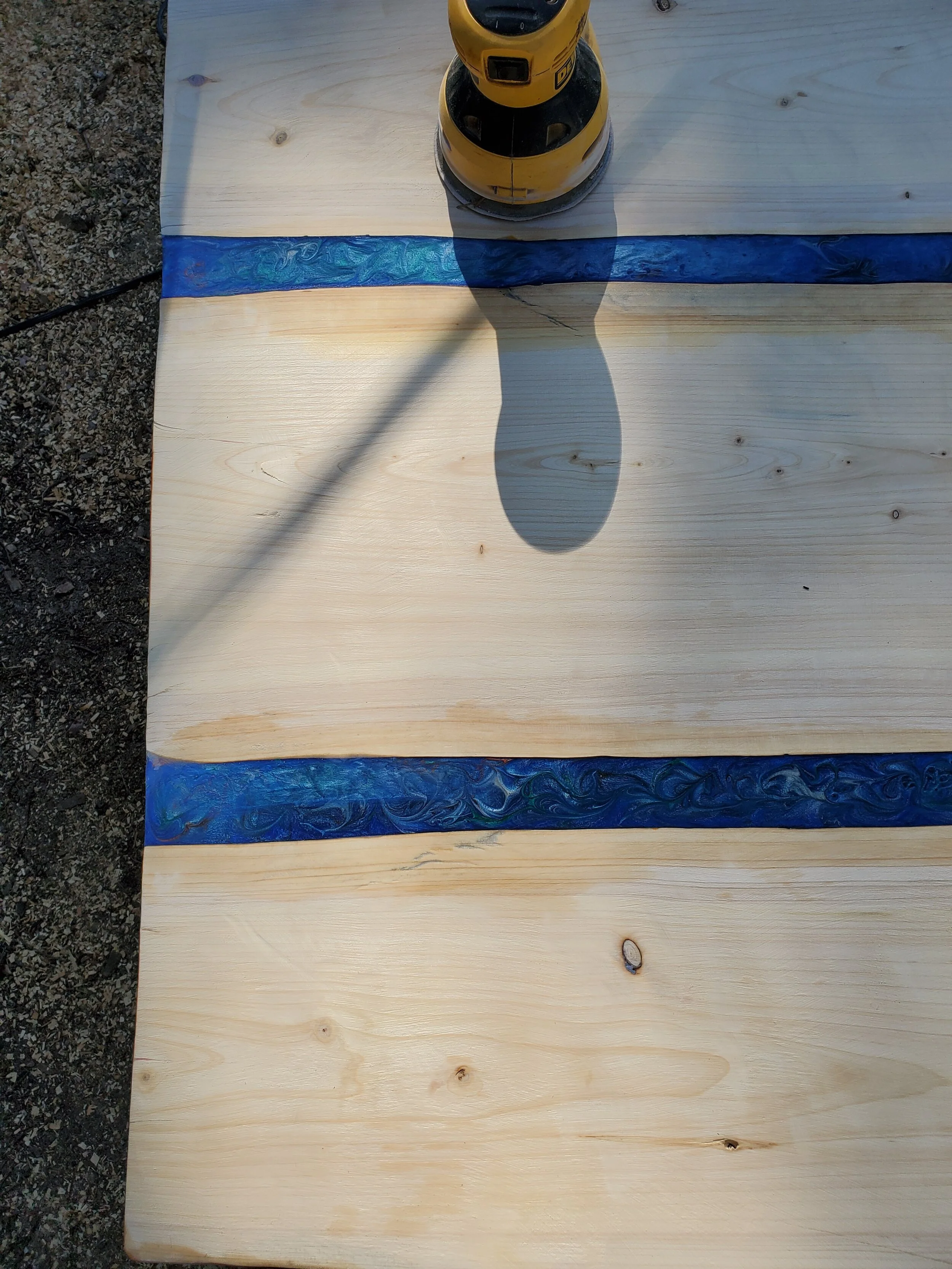 After sanding and before stain, seal coats