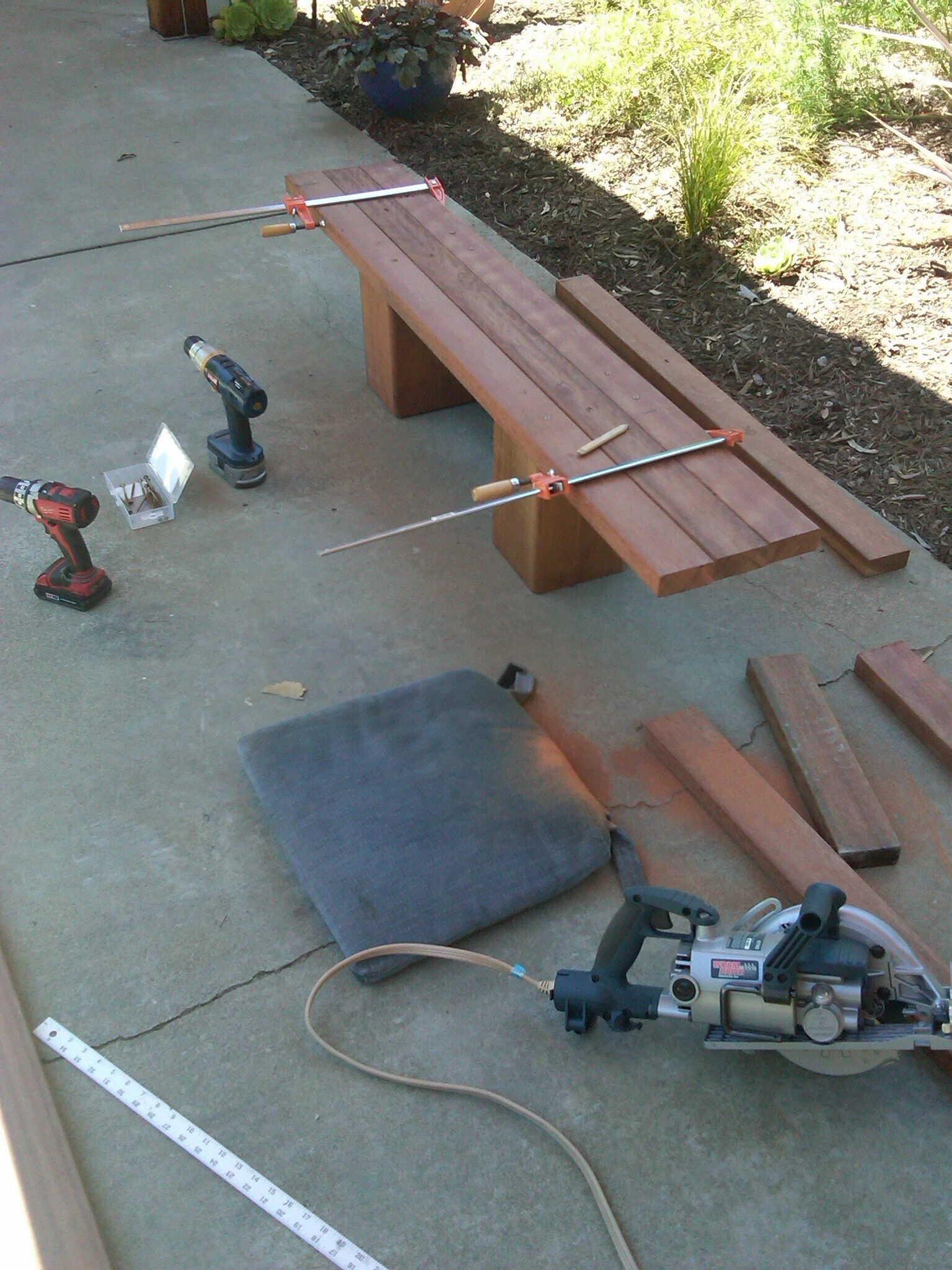 clamping and  locking in the pieces