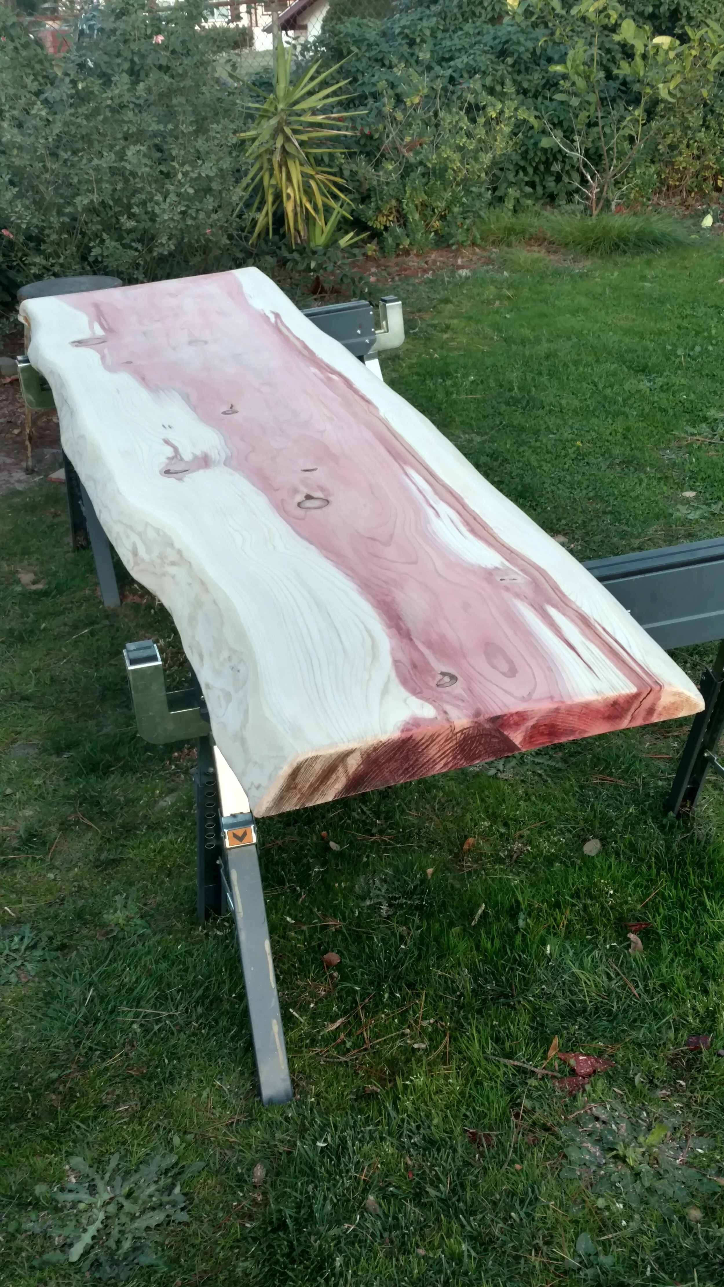 9 foot long redwood slab