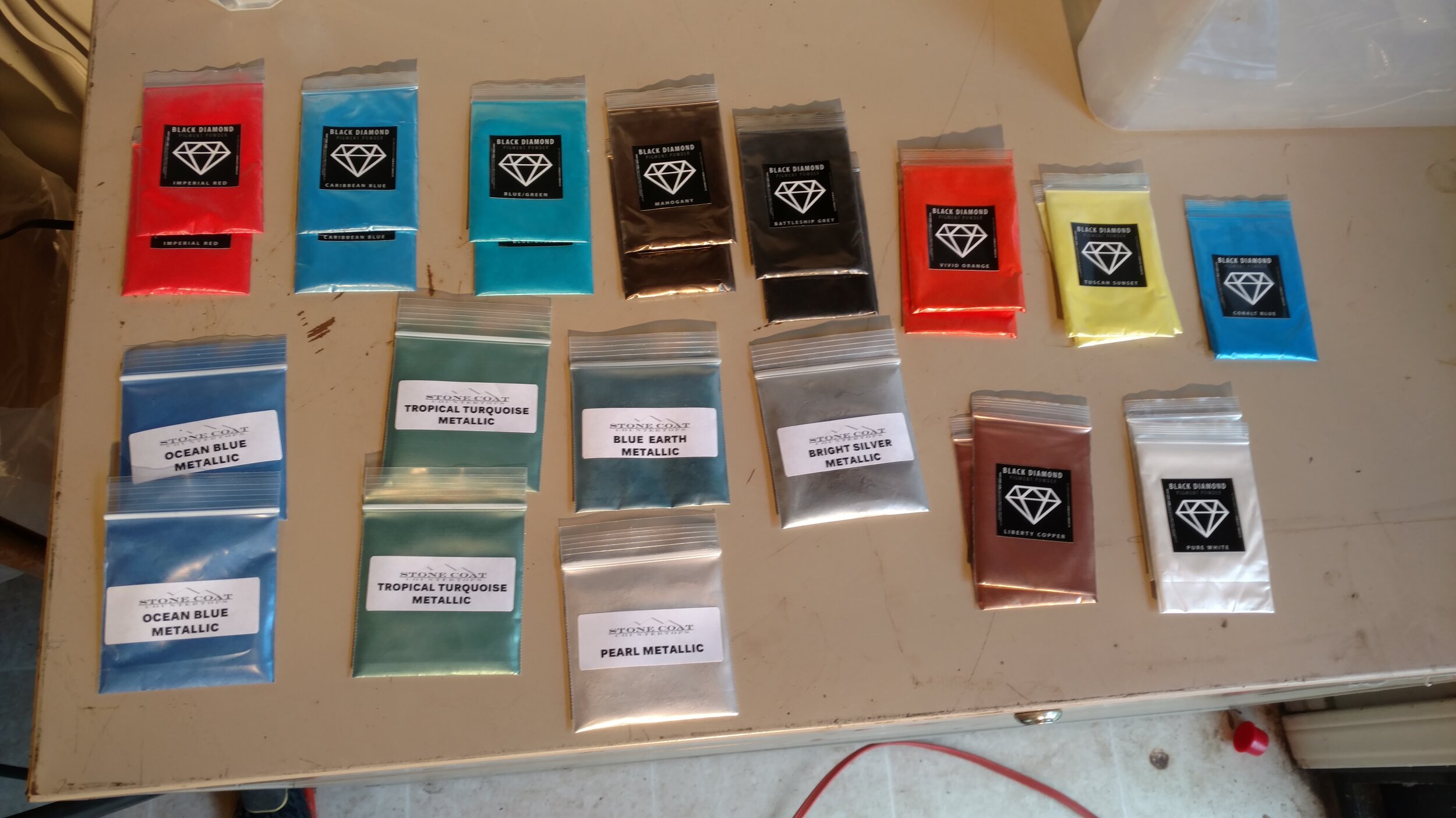 Many choices available for resin color
