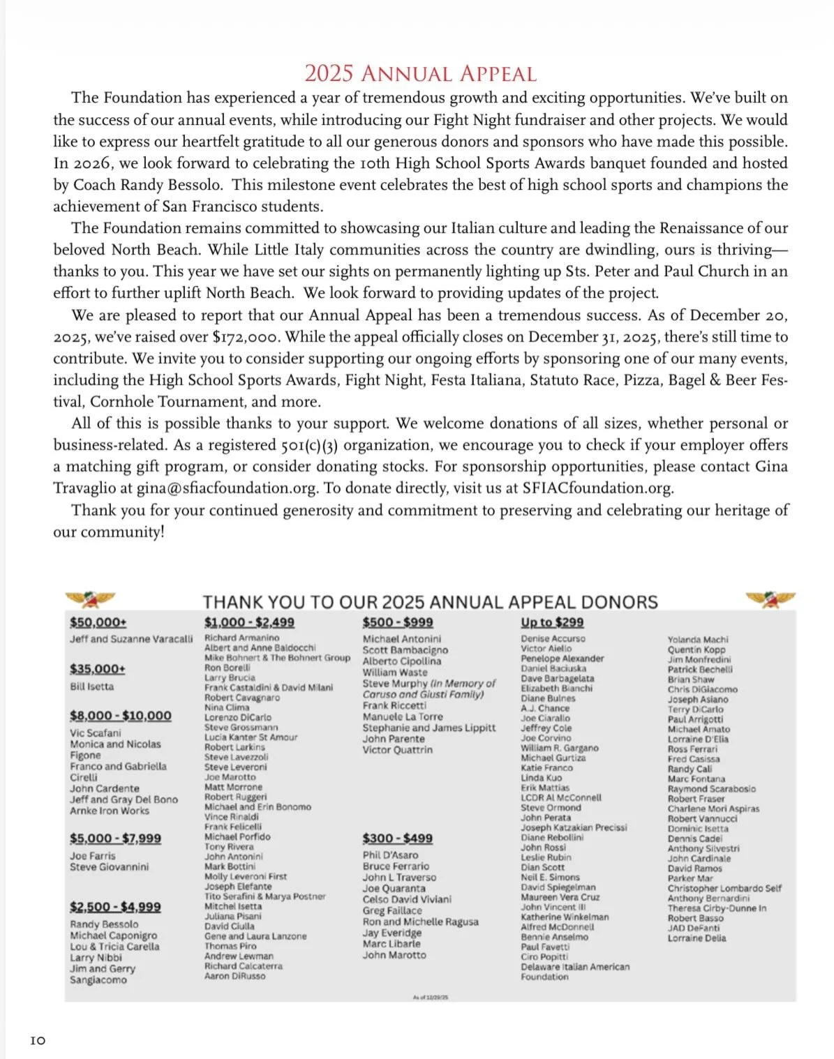 We would like to thank everyone for your generosity this year.  Without our donors, sponsors and volunteers none of our programming would be possible. It&rsquo;s not too late to give in 2025.  Looking for to seeing you all at our many events beginnin