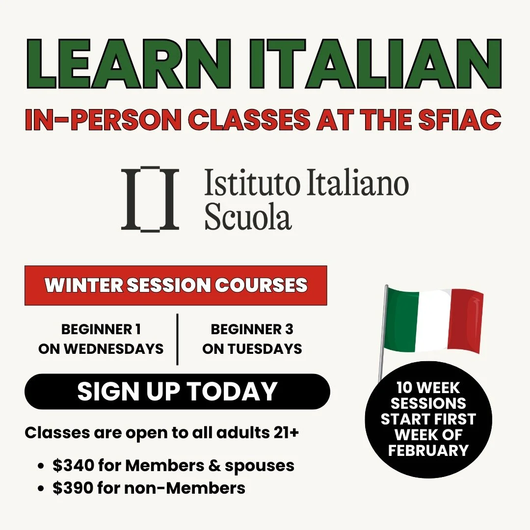 Picture it Sicily summer 2026. You are ordering a spritz. Posso avere un Hugo per favore 🏖️. Make this winter dream a summer reality. Italian classes begin next week. Get summer ready at the historic @sfitalianathleticclub in the heart of North Beac