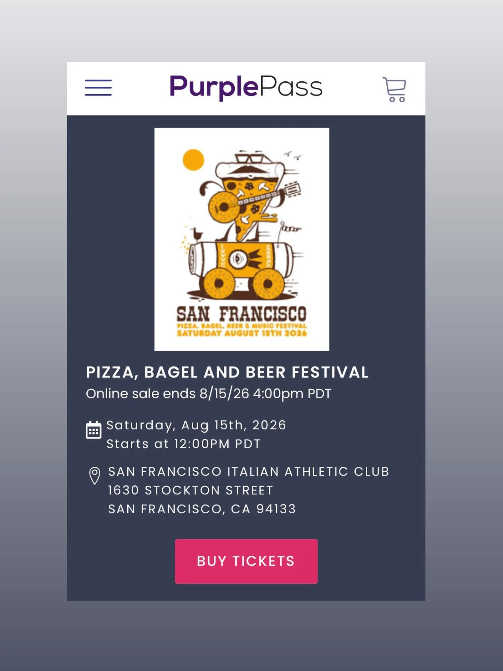 Tickets on sale now.  Visit @sfpizzafest for ticket link or @sfiac_foundation &ldquo;events&rdquo; on the site. 🍕🥯🍺