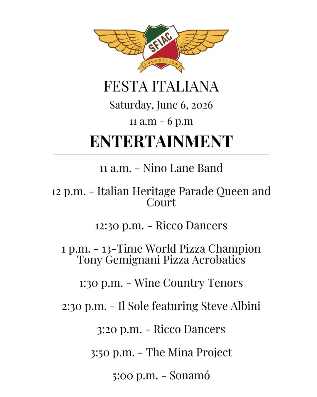 Festa Italiana this weekend June 6-7 🇮🇹🇮🇹. @sfiac_foundation Stockton and Filbert Streets 🌁. 💚🤍❤️