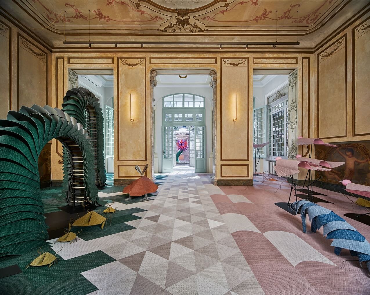 @bolonofficial at @isaloniofficial designed by Luca Nichetto &amp; JoAnn Tan! All I can say is WOW! 💚

EXODUS: A Journey Beyond Reality a fantastical ecosystem where Bolon&rsquo;s textile flooring comes to life; morphing into mysterious creatures.

