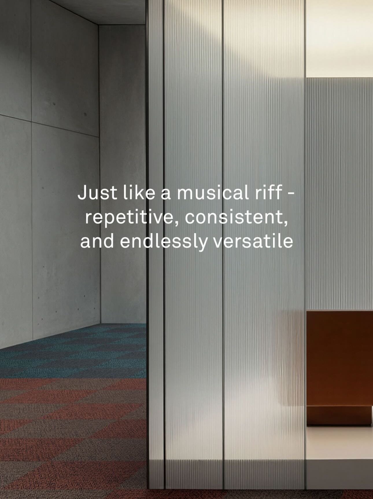 Launching today @bolonofficial RIFF Collection. 16 colors ways, tile only, monolithic infinite design. Samples now ready for A&amp;D, let me know if you need.

📸 @bolonofficial 

#bolon