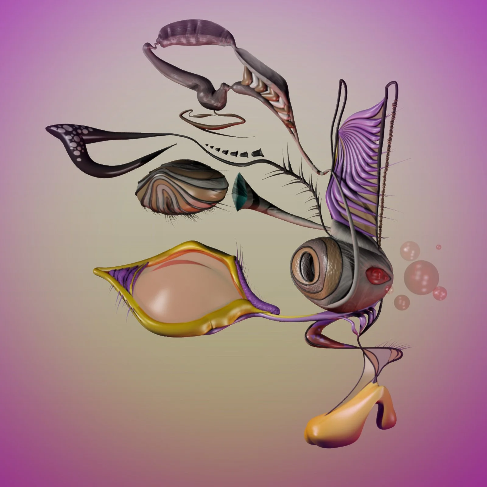 Inosculation - Printed Digital Rendering - 19" x 19" - 2021 