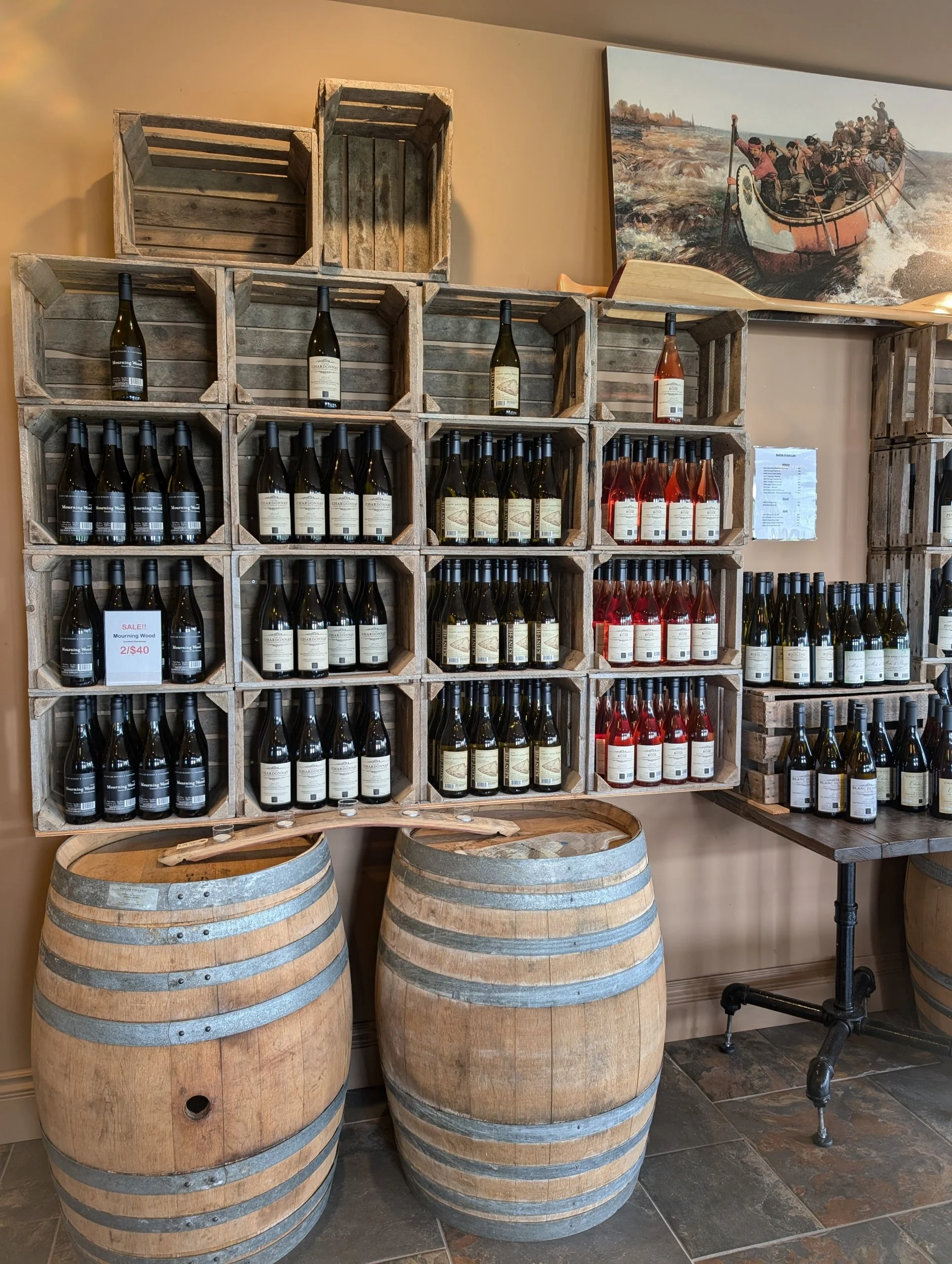 Bottles of Wine on Display at Keint-He Winery & Vineyard (Copy)