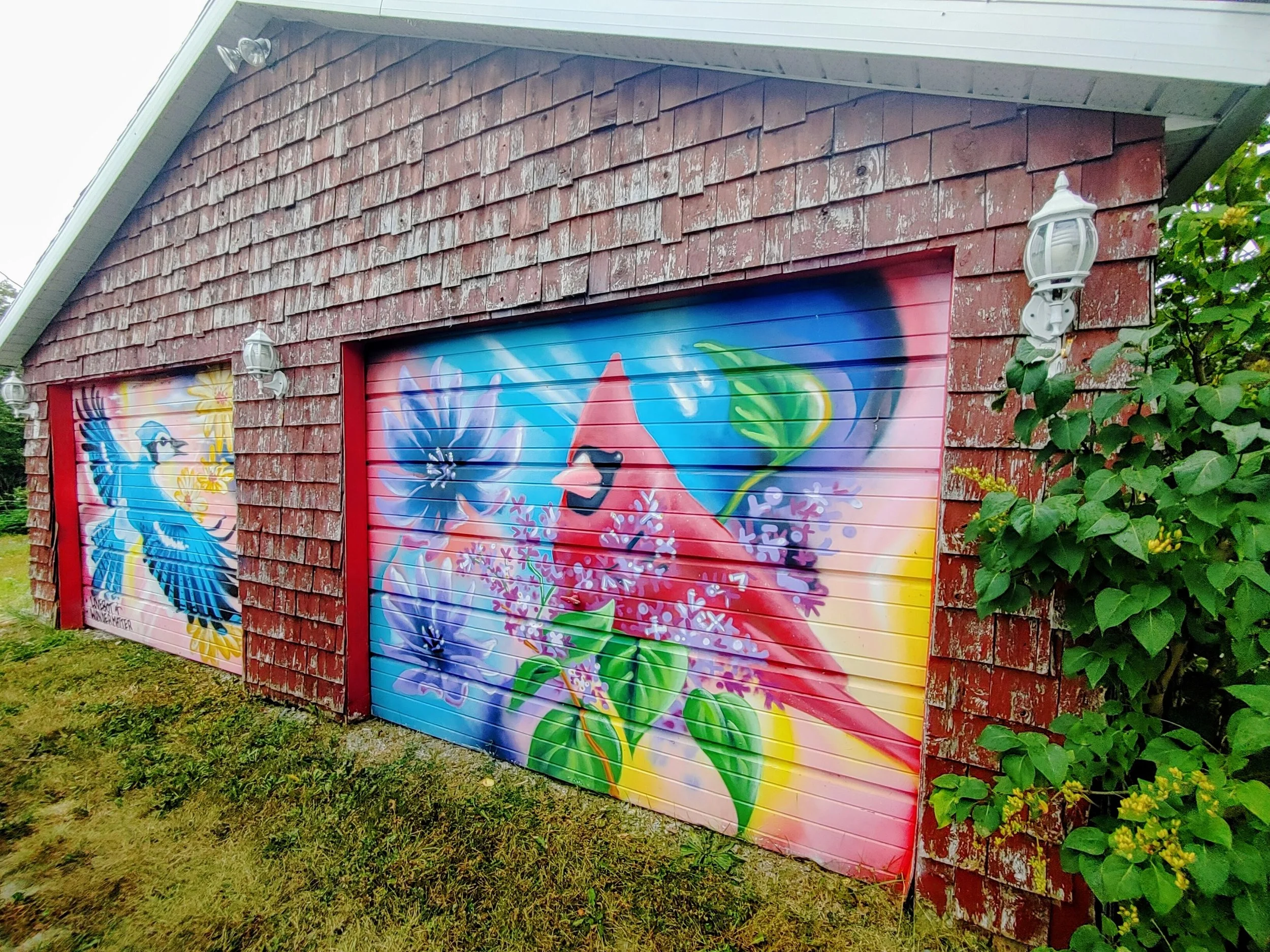 Beautifully Graffiti on Garage Doors