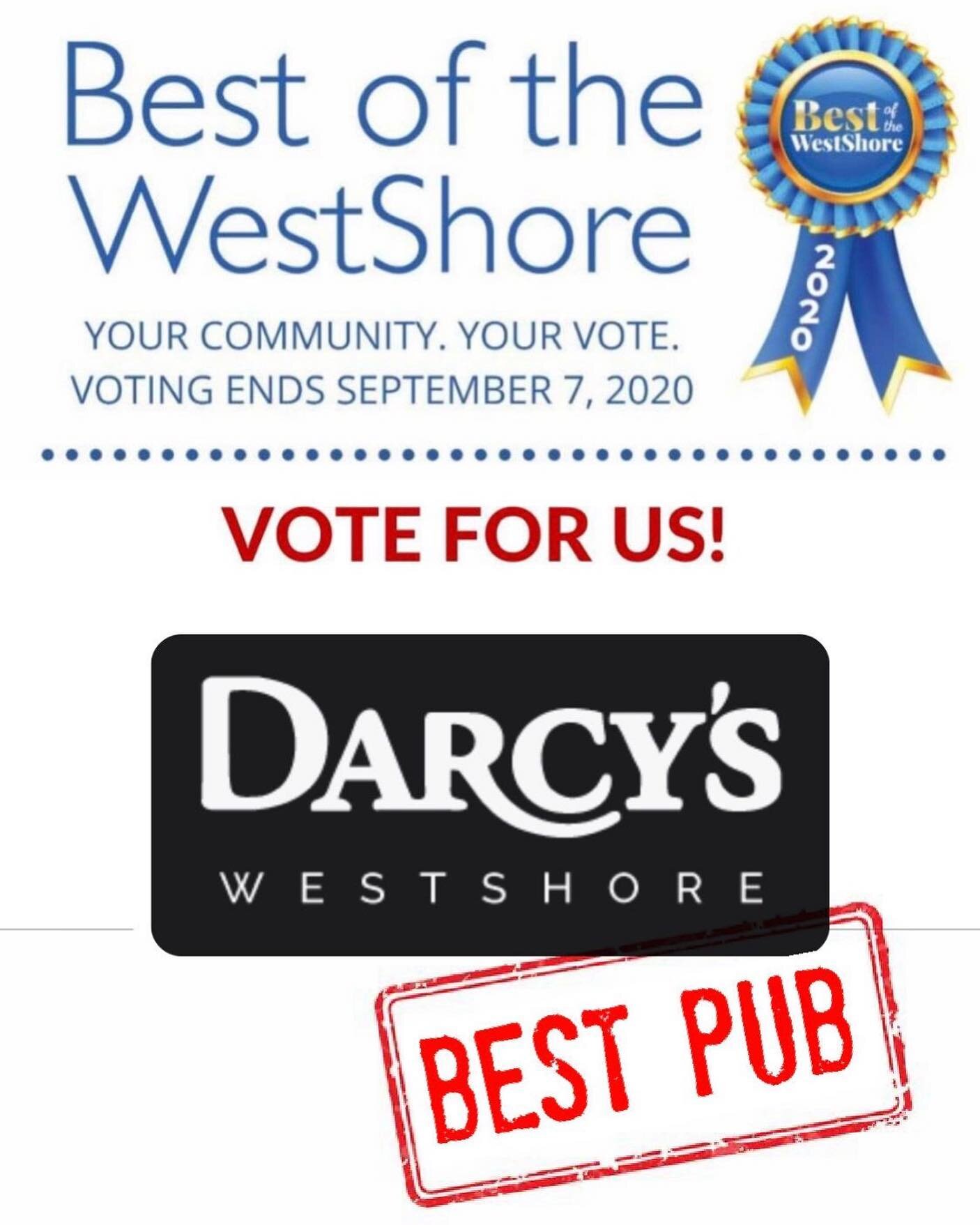 Have you cast your vote for the Best of the Westshore? 🗳
👋 Pick us for Best Pub !!
⬆️LINK IN BIO 
Make sure to fill out your ballot with all of your favourite local businesses ⁉️
Voting ends September 7th ⏰

#bestofwestshore #bestofwestshore2020 #b