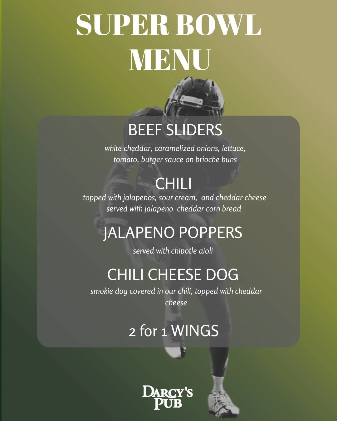 Chef Margeaux has whipped up something special for Super Bowl Sunday! Reservations are moving fast - Get yours today!

 #yyjeats #downtownvictoria #nfl #football #sports #soundon #foodspecial #downtown #victoria #victoriaevents