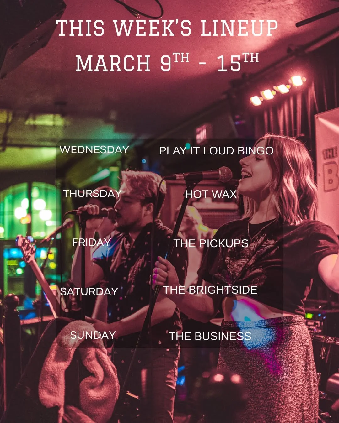 on the brightside, we have them playing this saturday at 10pm

 #weekdayevents #drinkspecials #happyhour #foodspecial #victoria #downtown #coverbands #livemusic