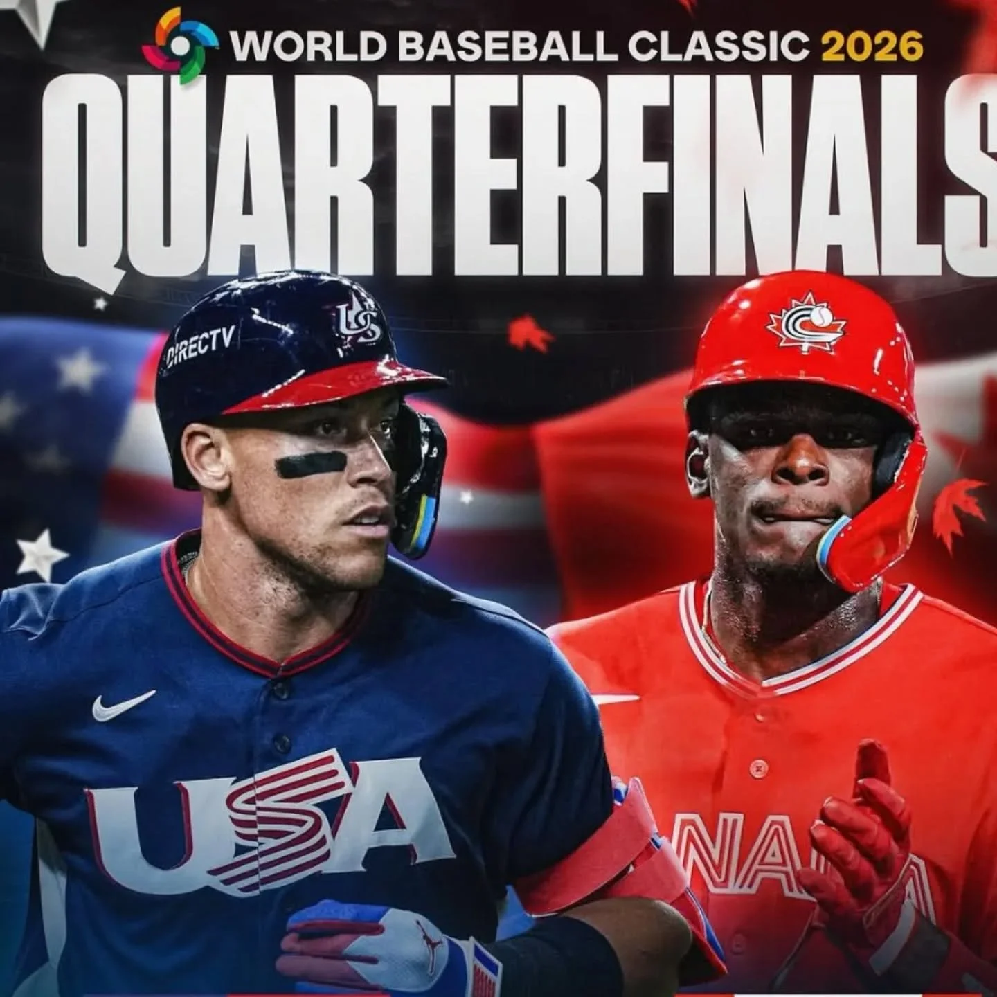Today @ 5pm Canada vs. USA WBC quarterfinals. 10 TVs - Projector screens