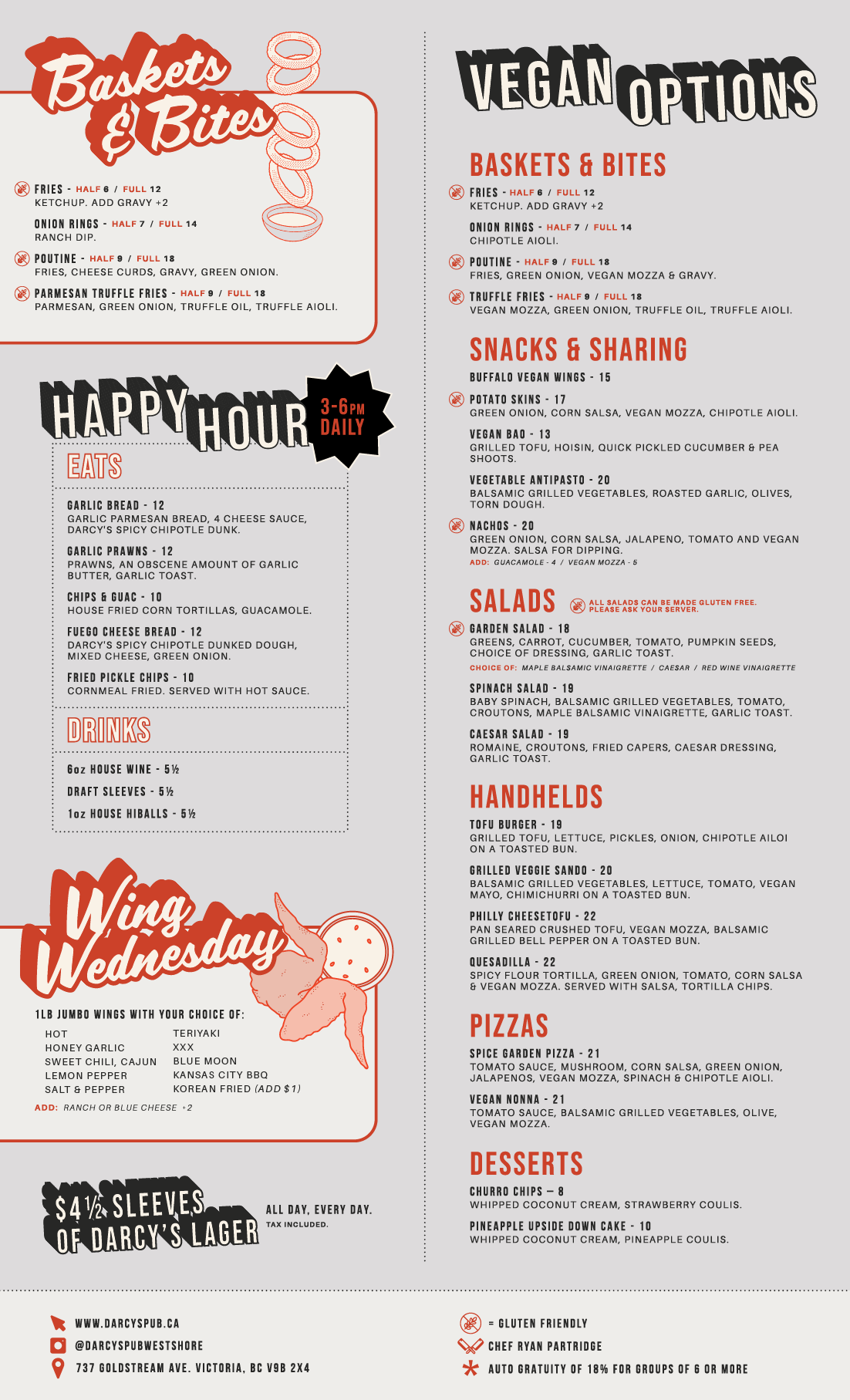 Westshore Food — Darcy's Pub