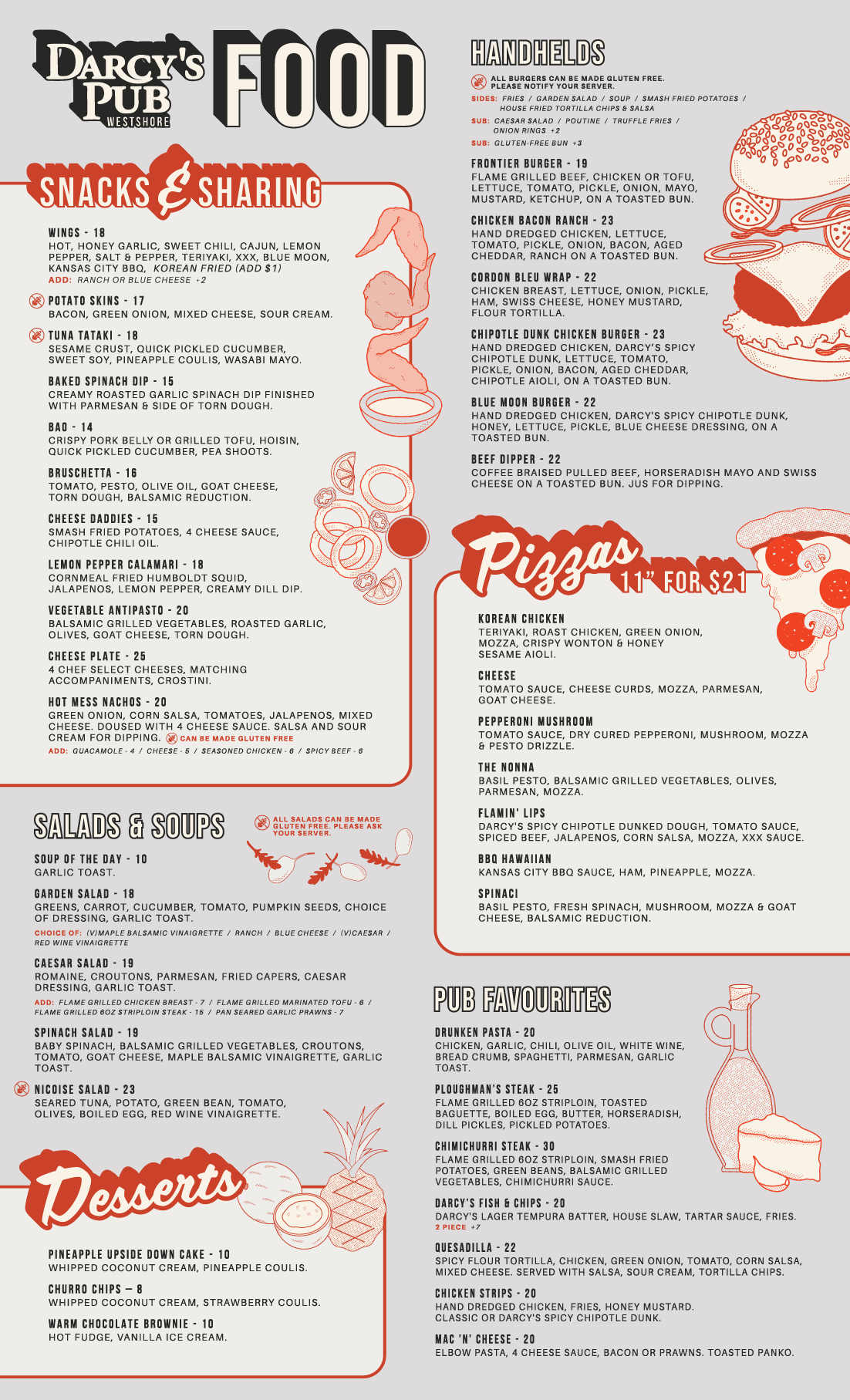 Westshore Food — Darcy's Pub